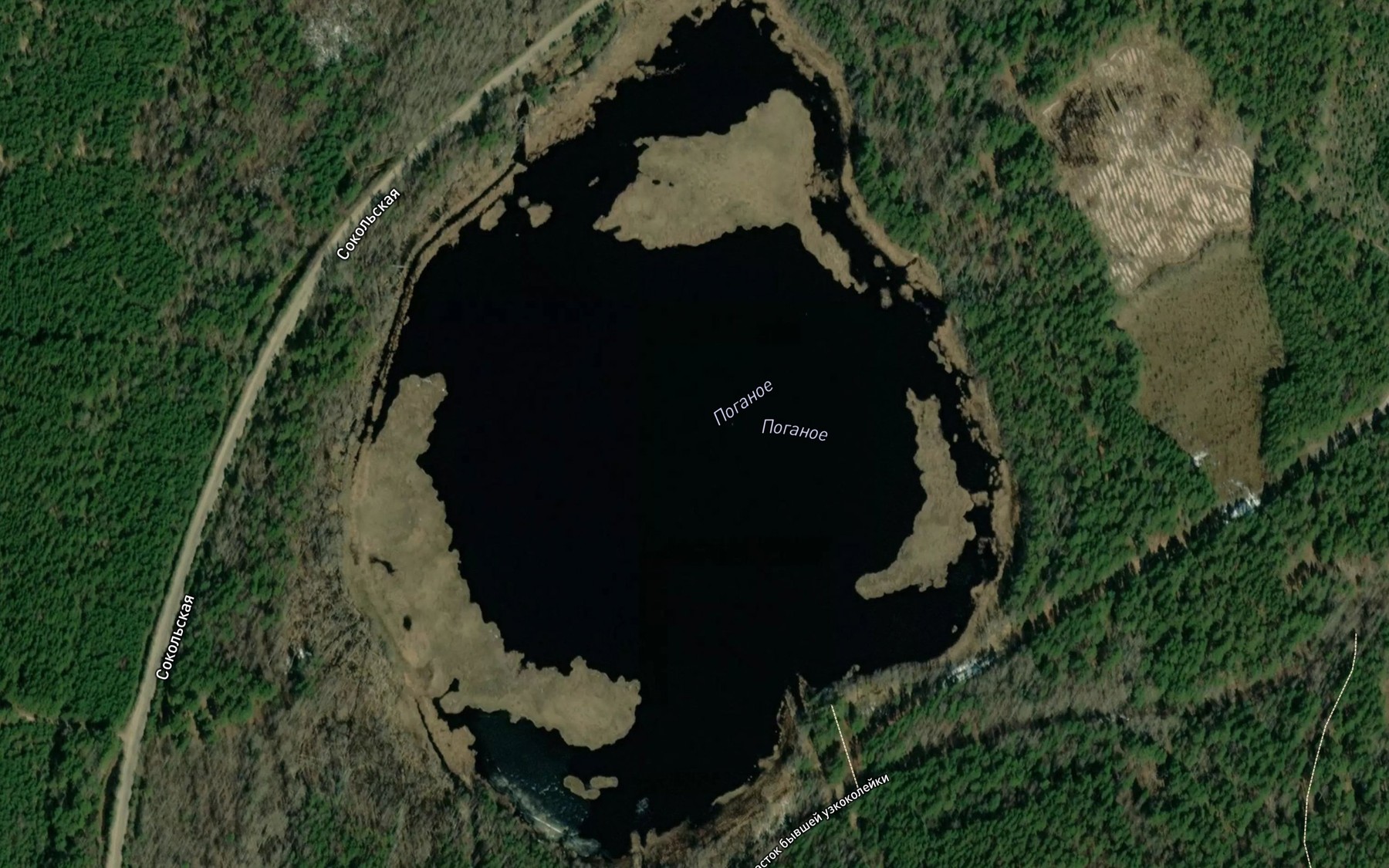 Satellite map of the Ozero Poganoye