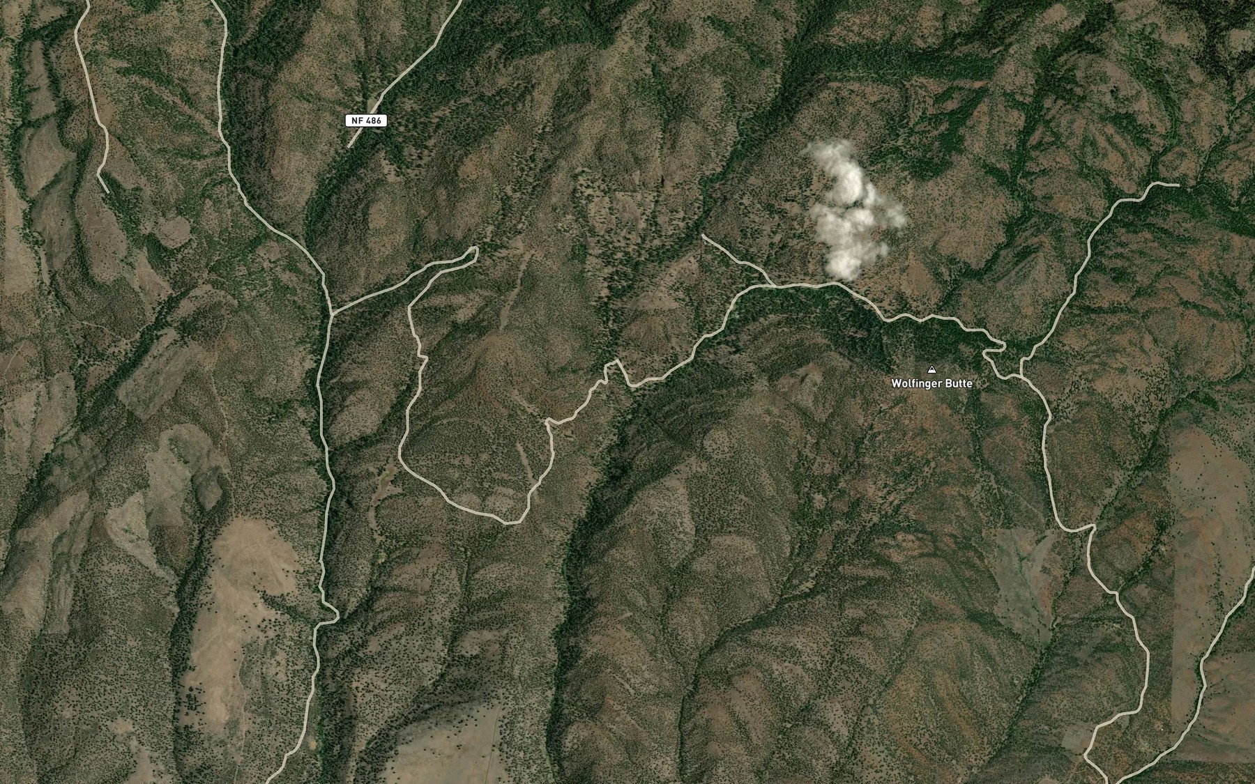 Satellite map of the East Fork Dry Creek