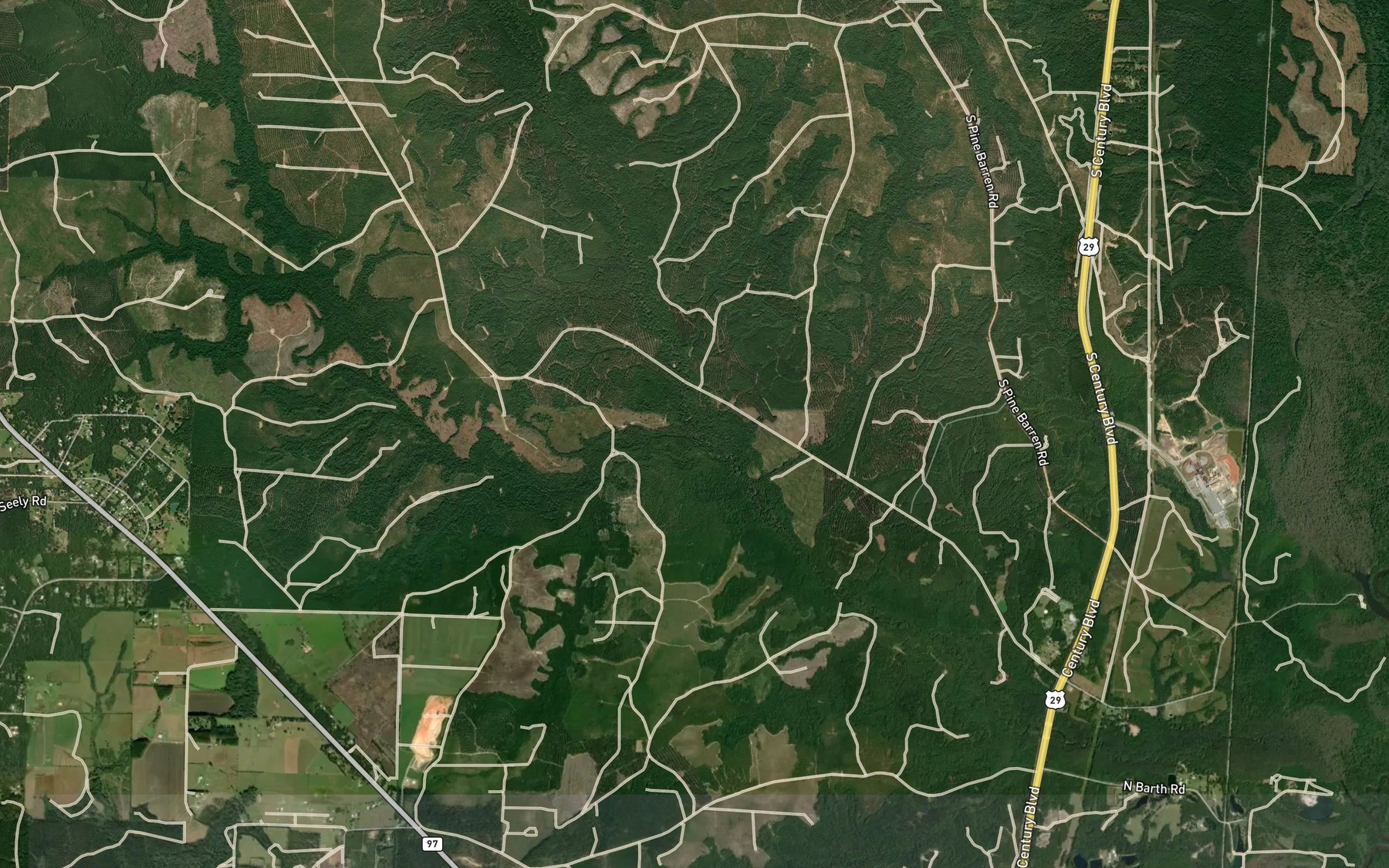 Satellite map of the Blue Water Creek