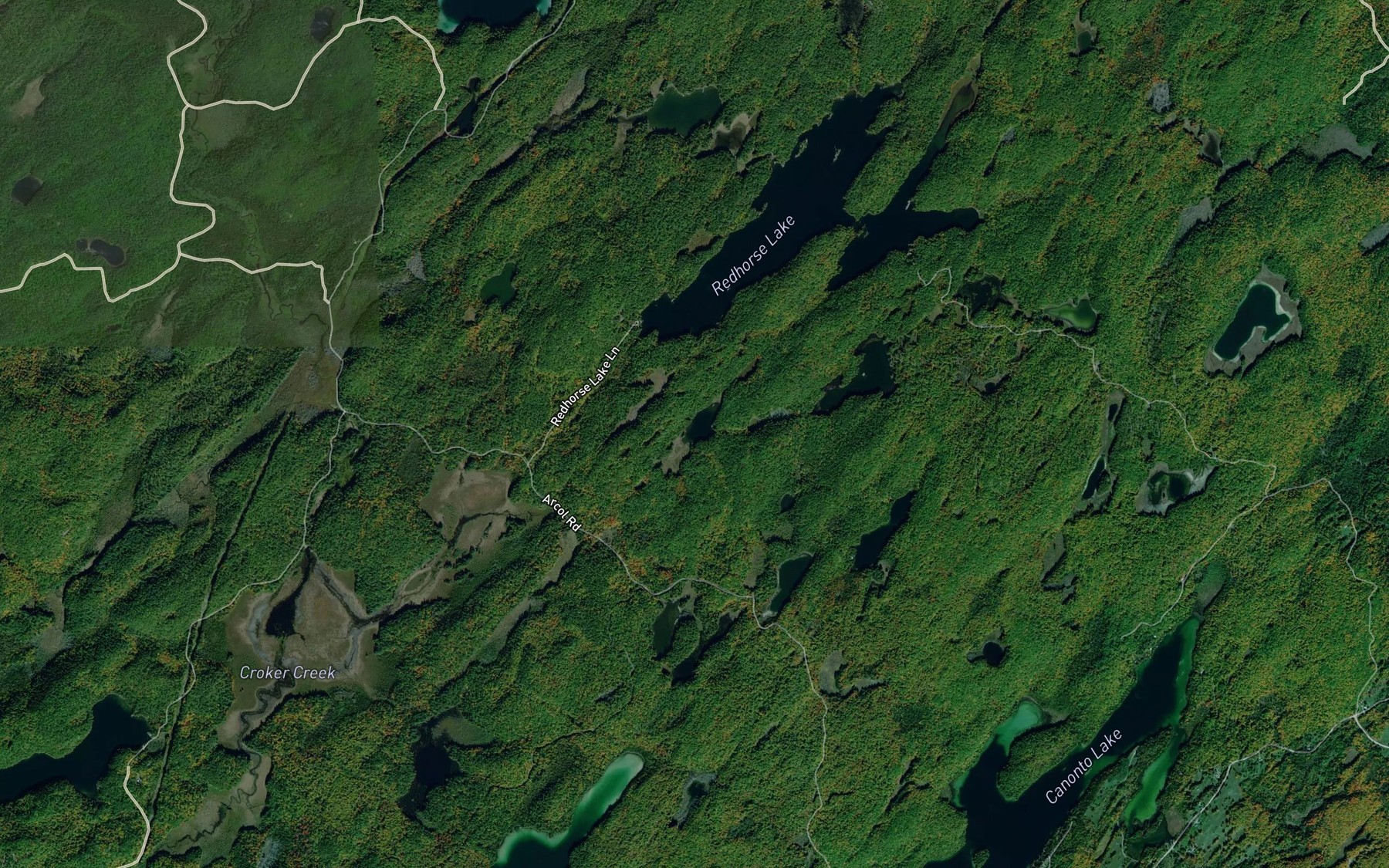 Satellite map of the Cranberry Lake
