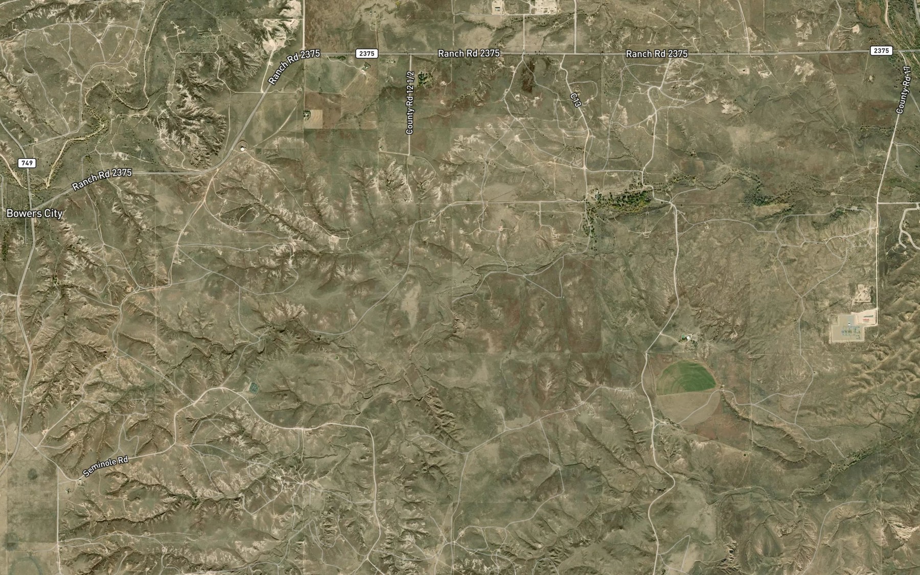 Satellite map of the South Fork Grapevine Creek