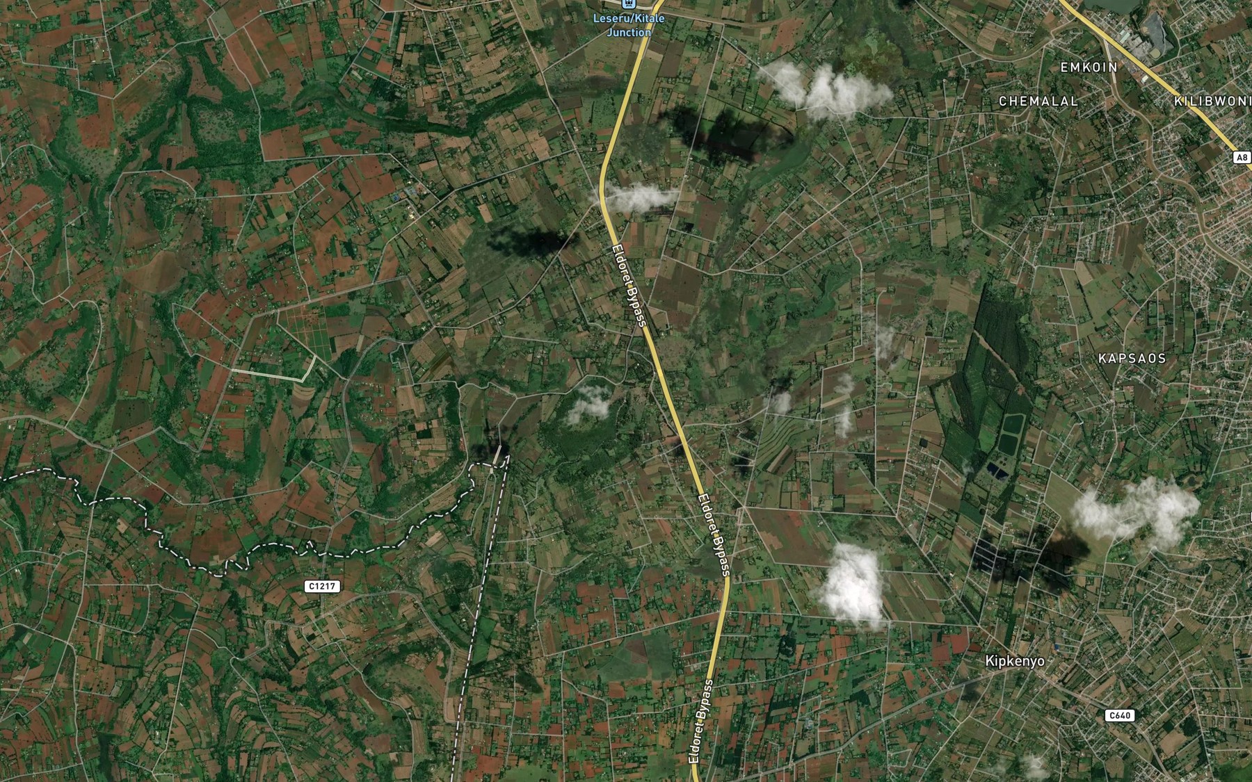Satellite map of the Selby Falls