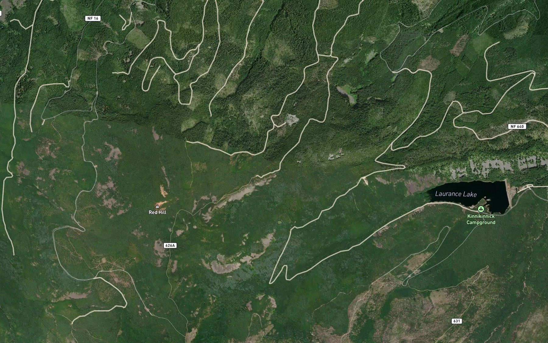 Satellite map of the Perry Lake