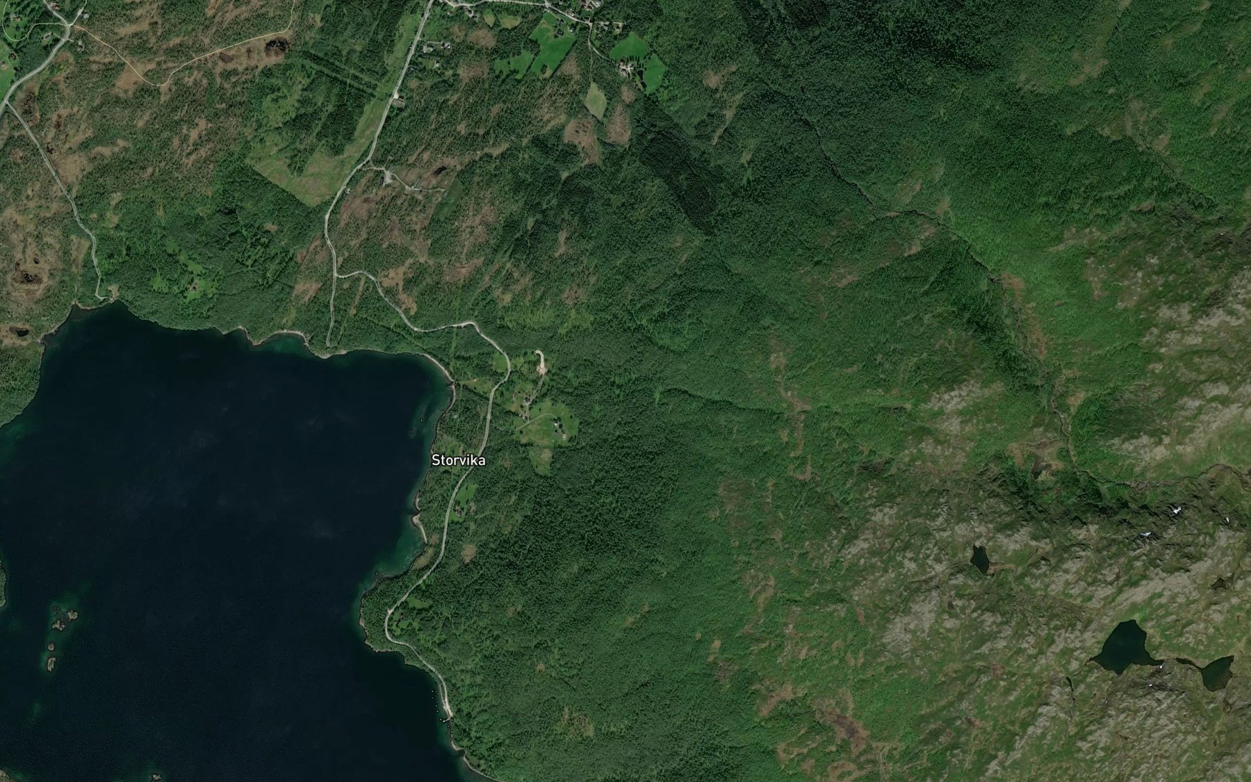 Satellite map of the Storvikelva