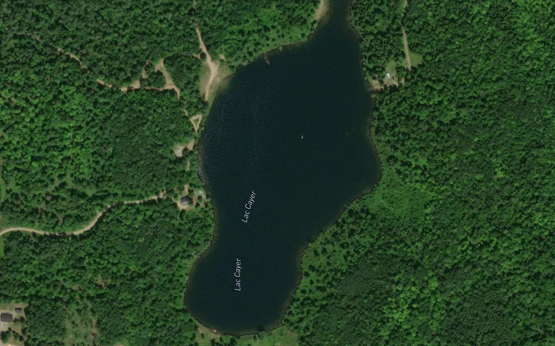 Satellite map of the Lac Cayer