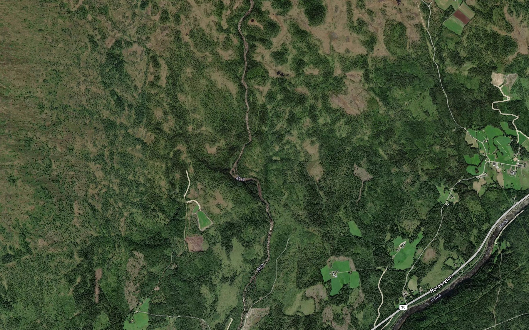 Satellite map of the Gorbekken