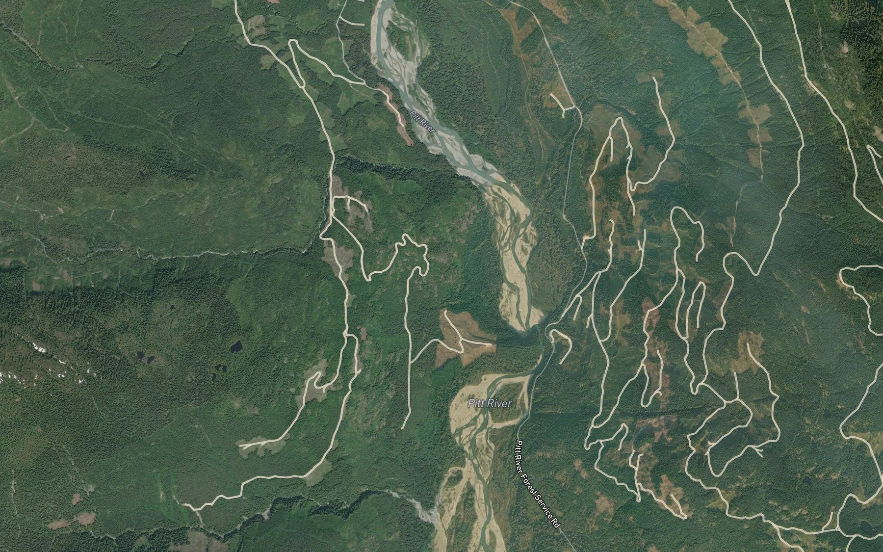 Satellite map of the Pinecone Creek