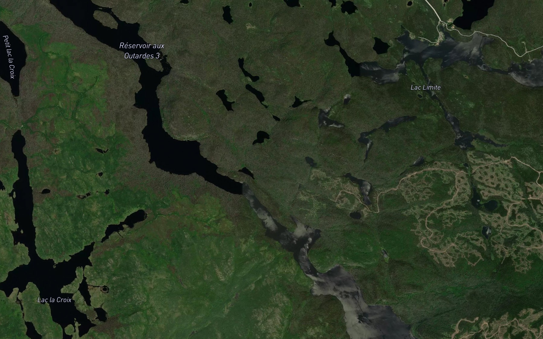 Satellite map of the Les Trois Lacs