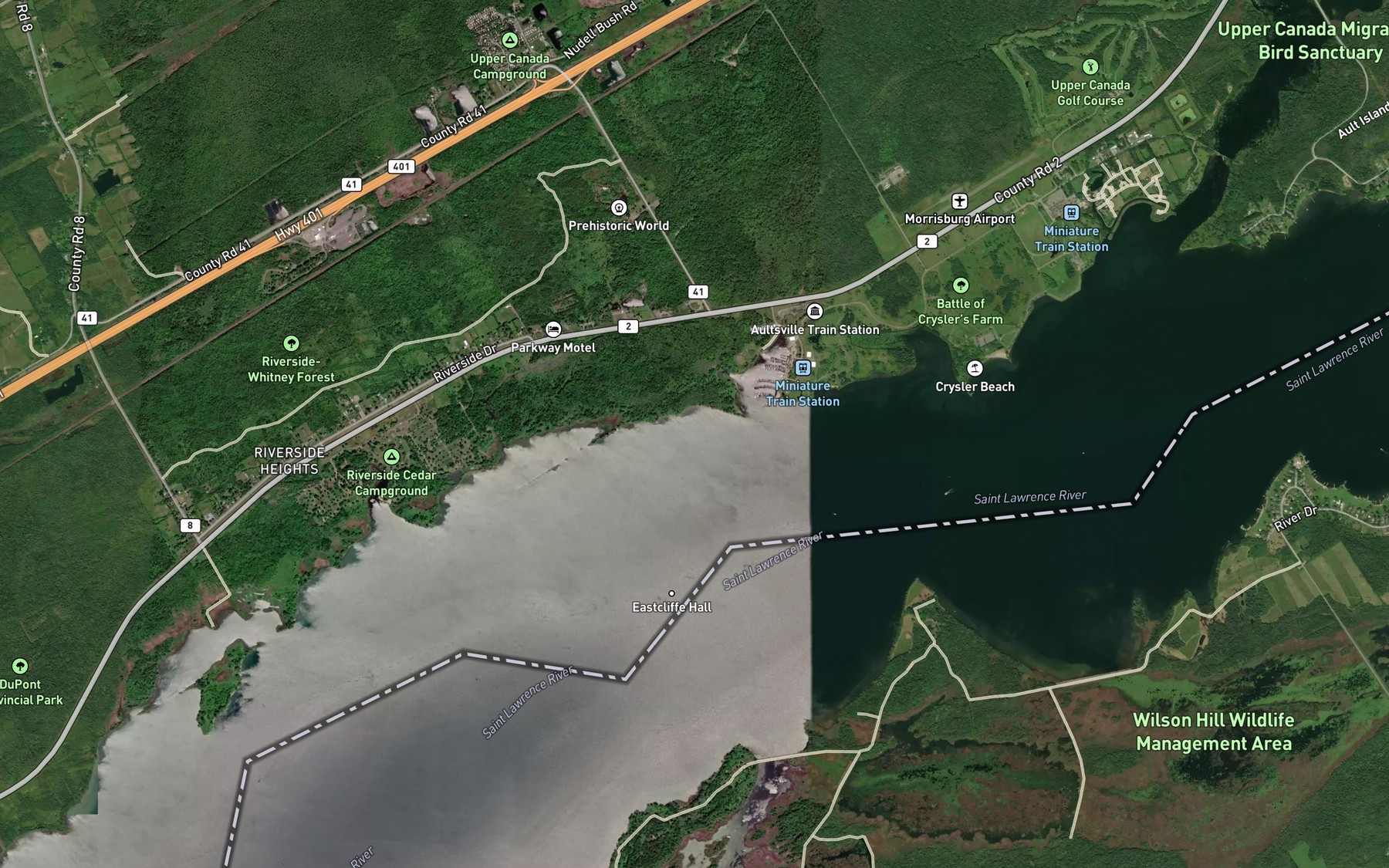 Satellite map of the Marina Bay