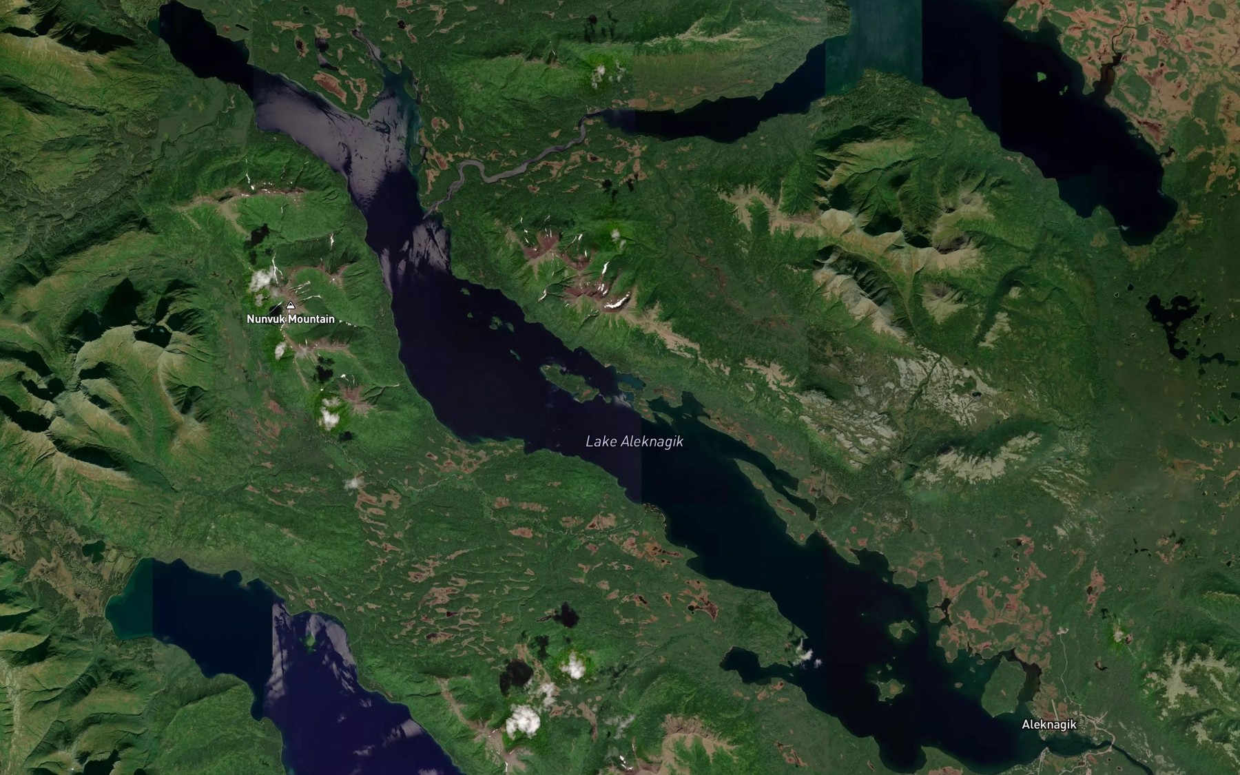 Satellite map of the Lake Aleknagik