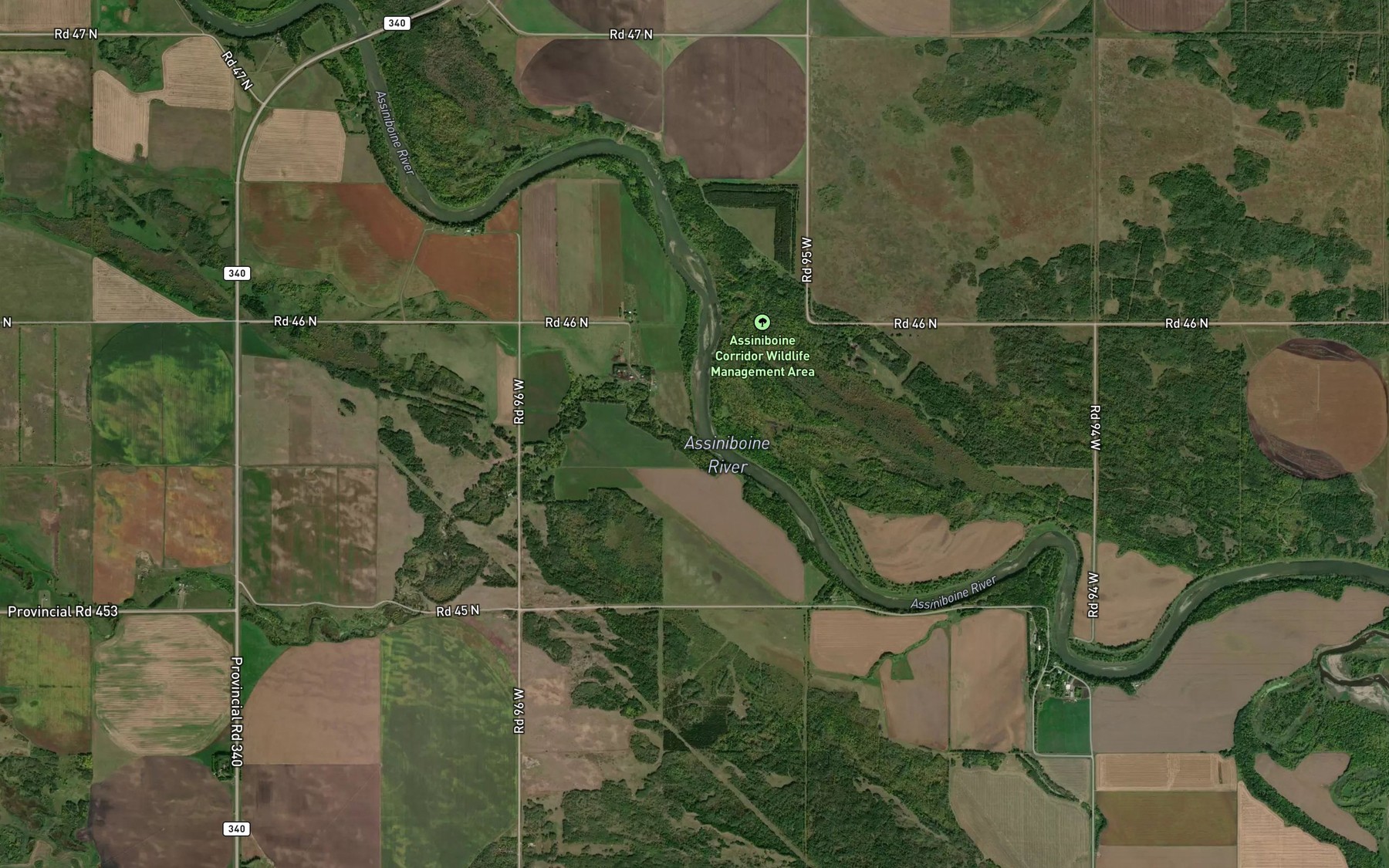 Satellite map of the Five Mile Creek