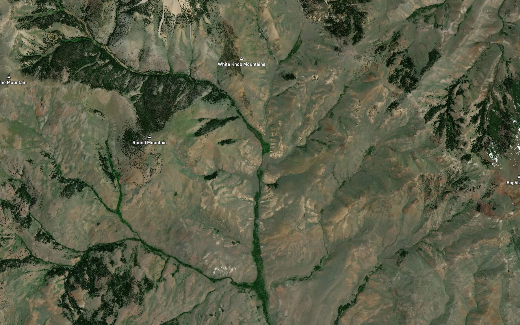 Satellite map of the Carcass Creek
