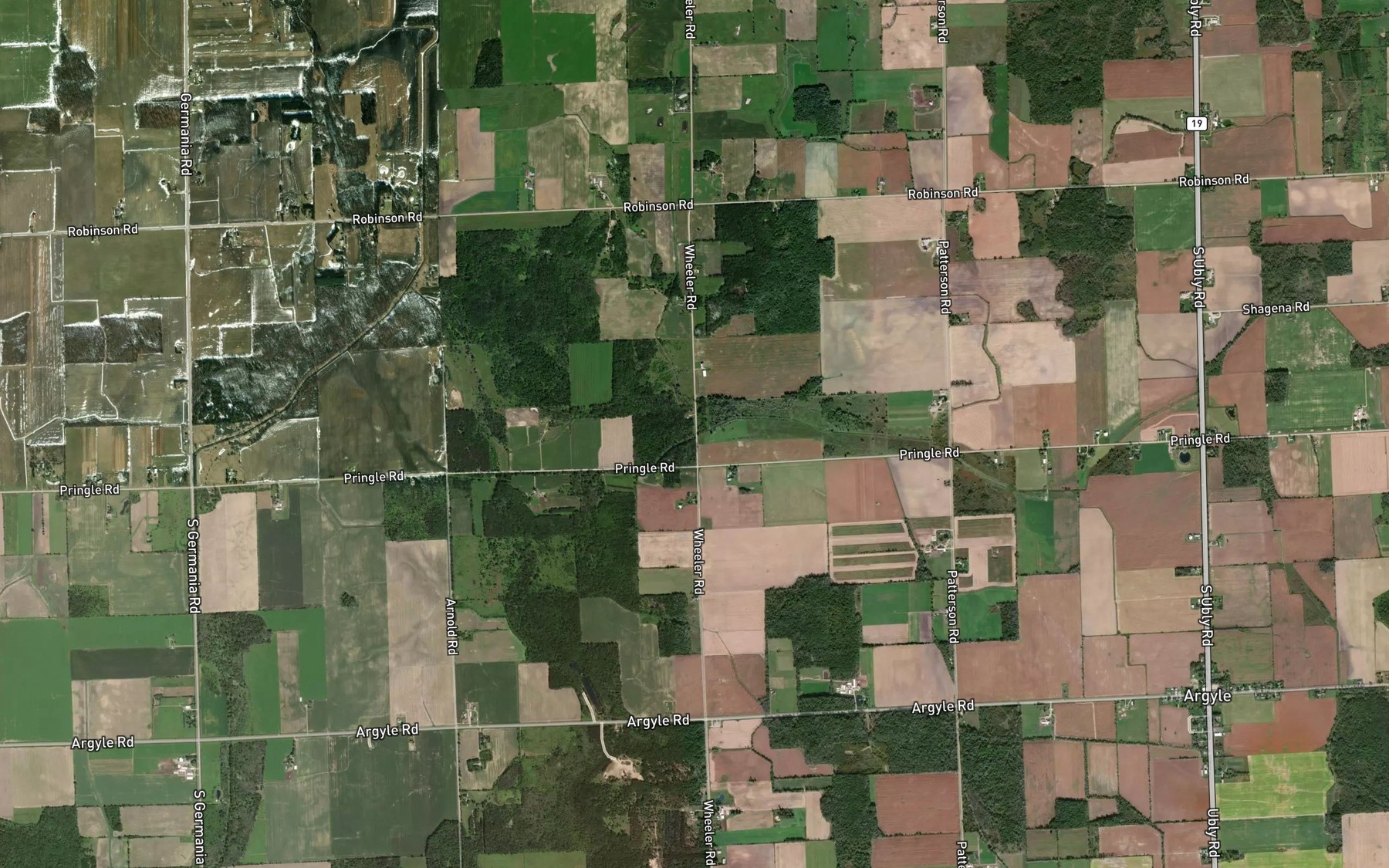 Satellite map of the Hawksworth Drain