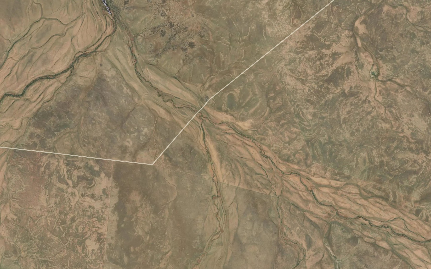 Satellite map of the Dickey Creek