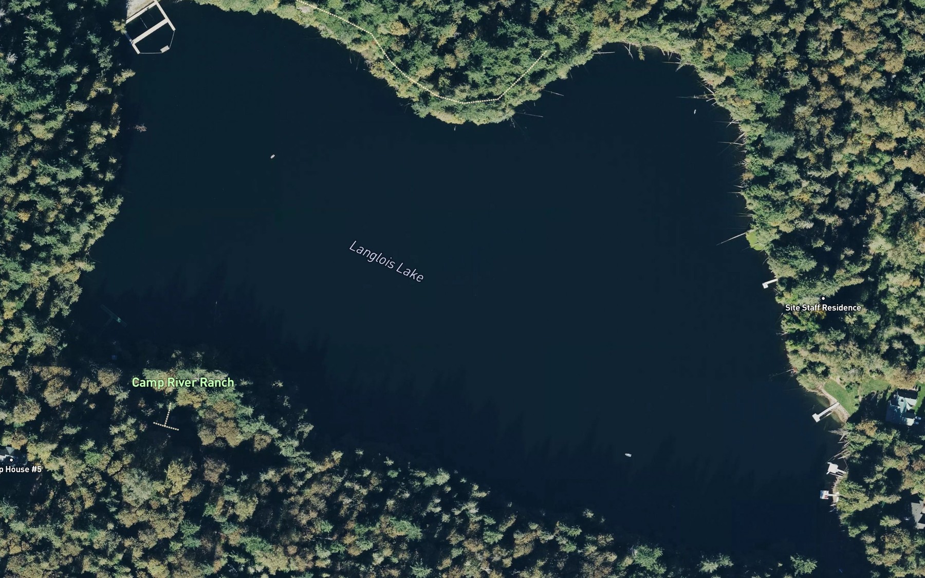 Satellite map of the Langlois Lake