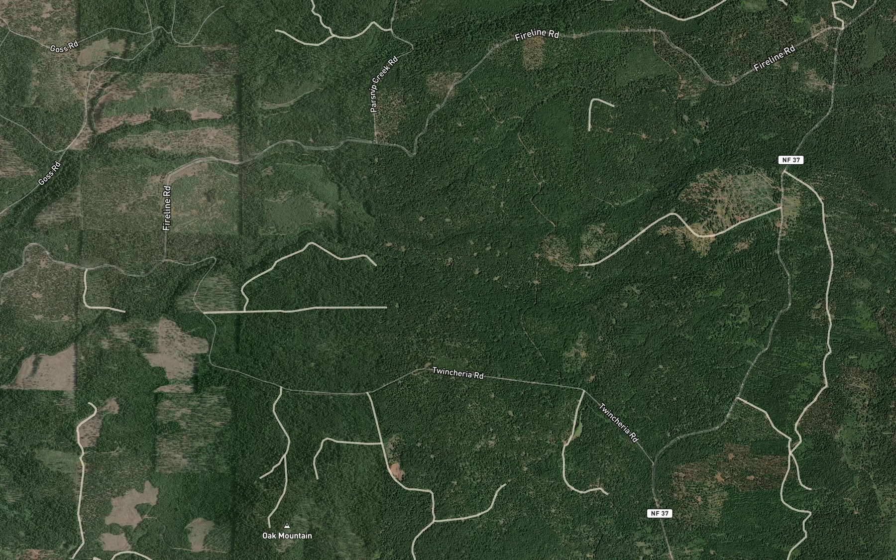 Satellite map of the Misfit Creek