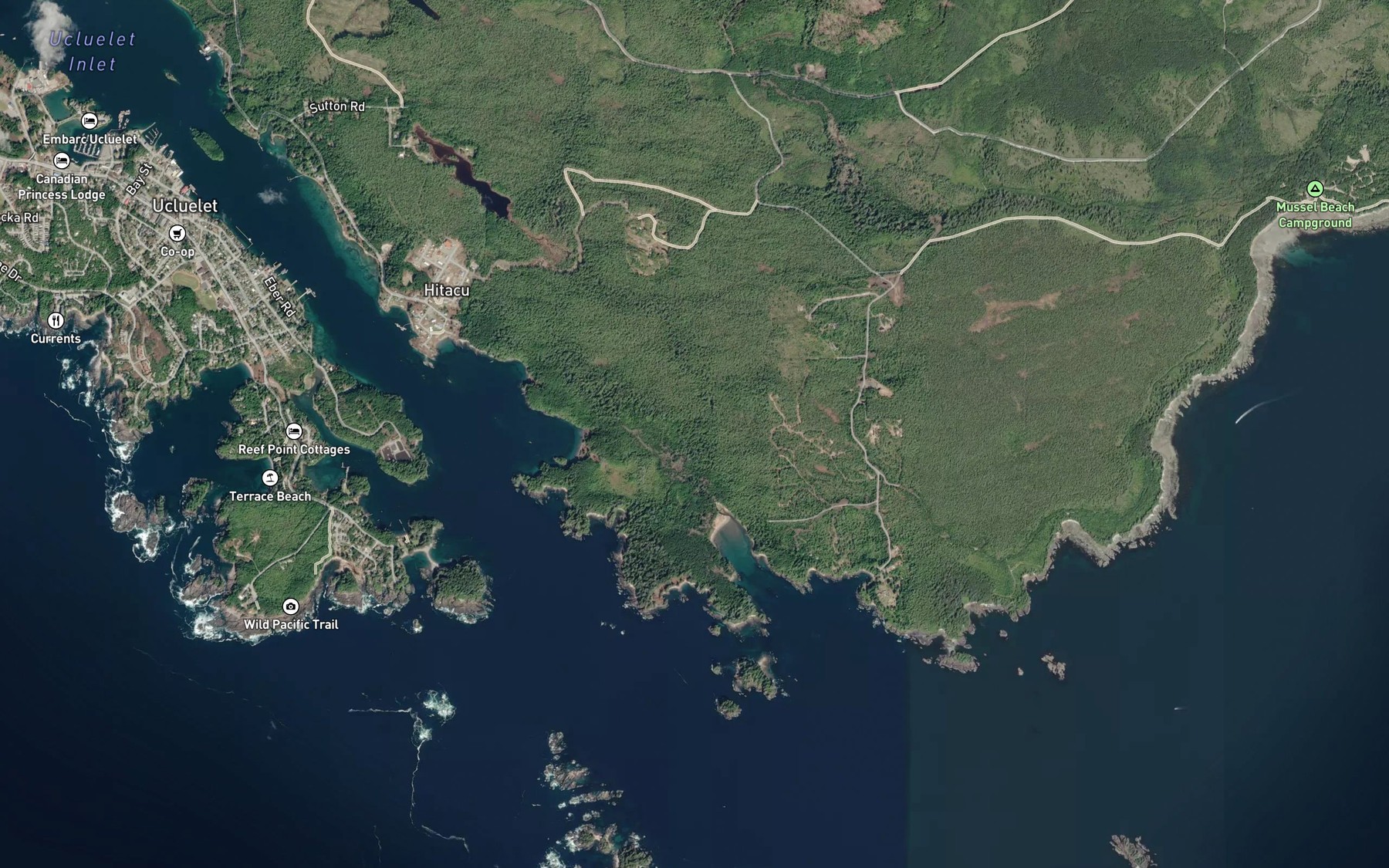 Satellite map of the Itatsoo Creek