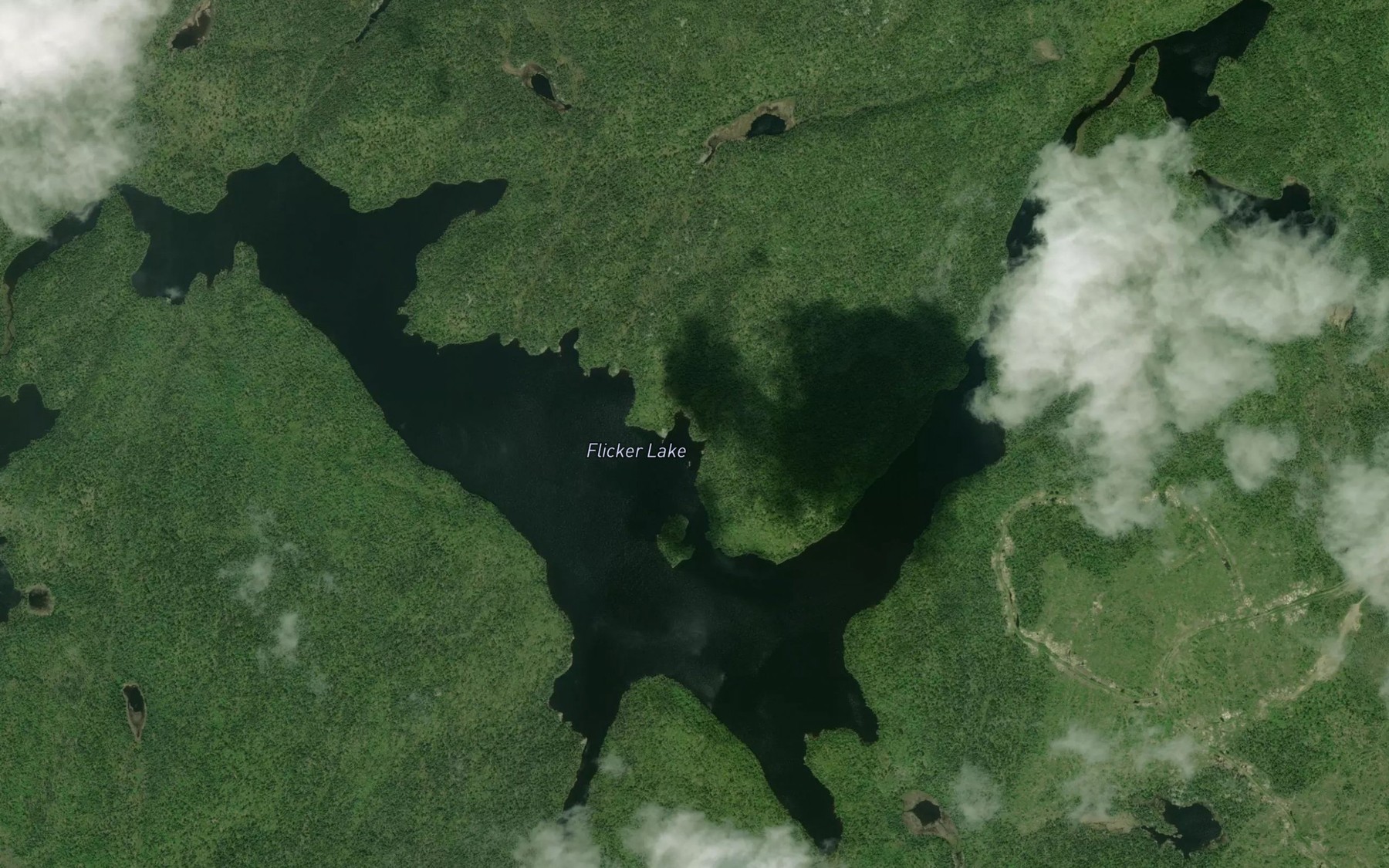 Satellite map of the Flicker Lake