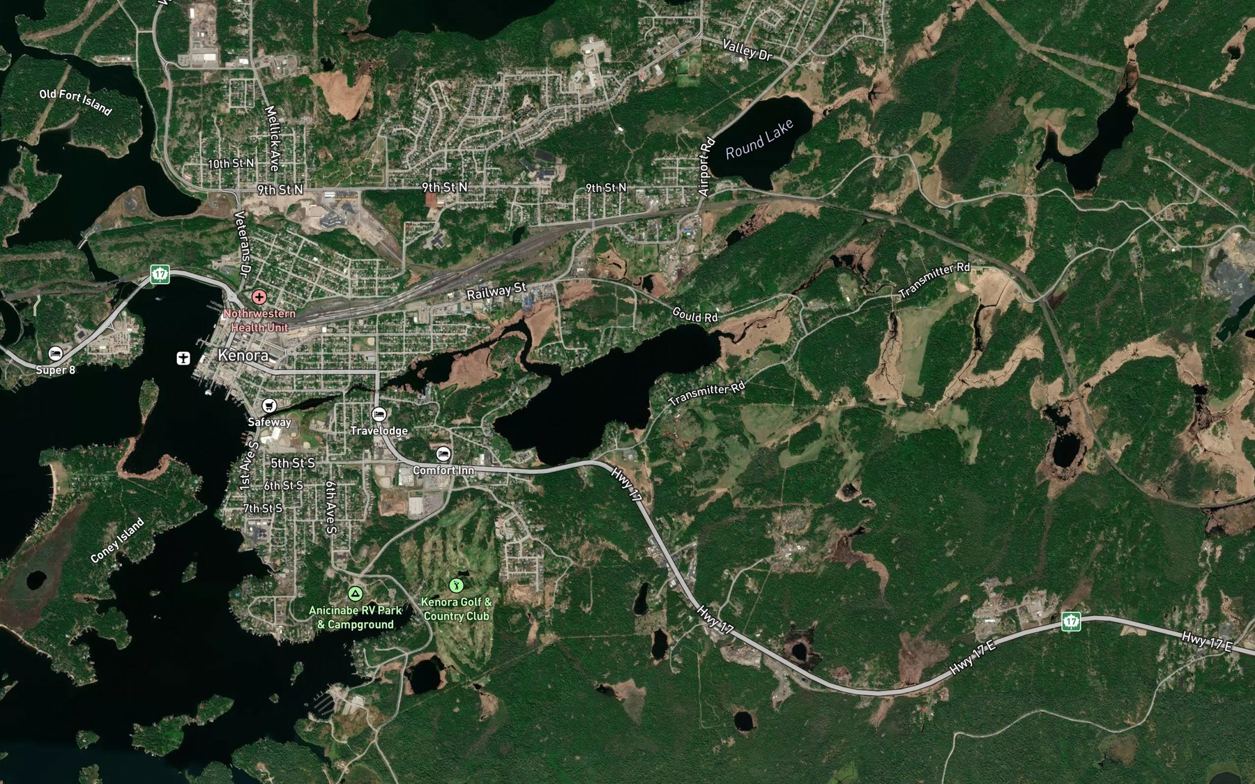 Satellite map of the Laurensons Lake