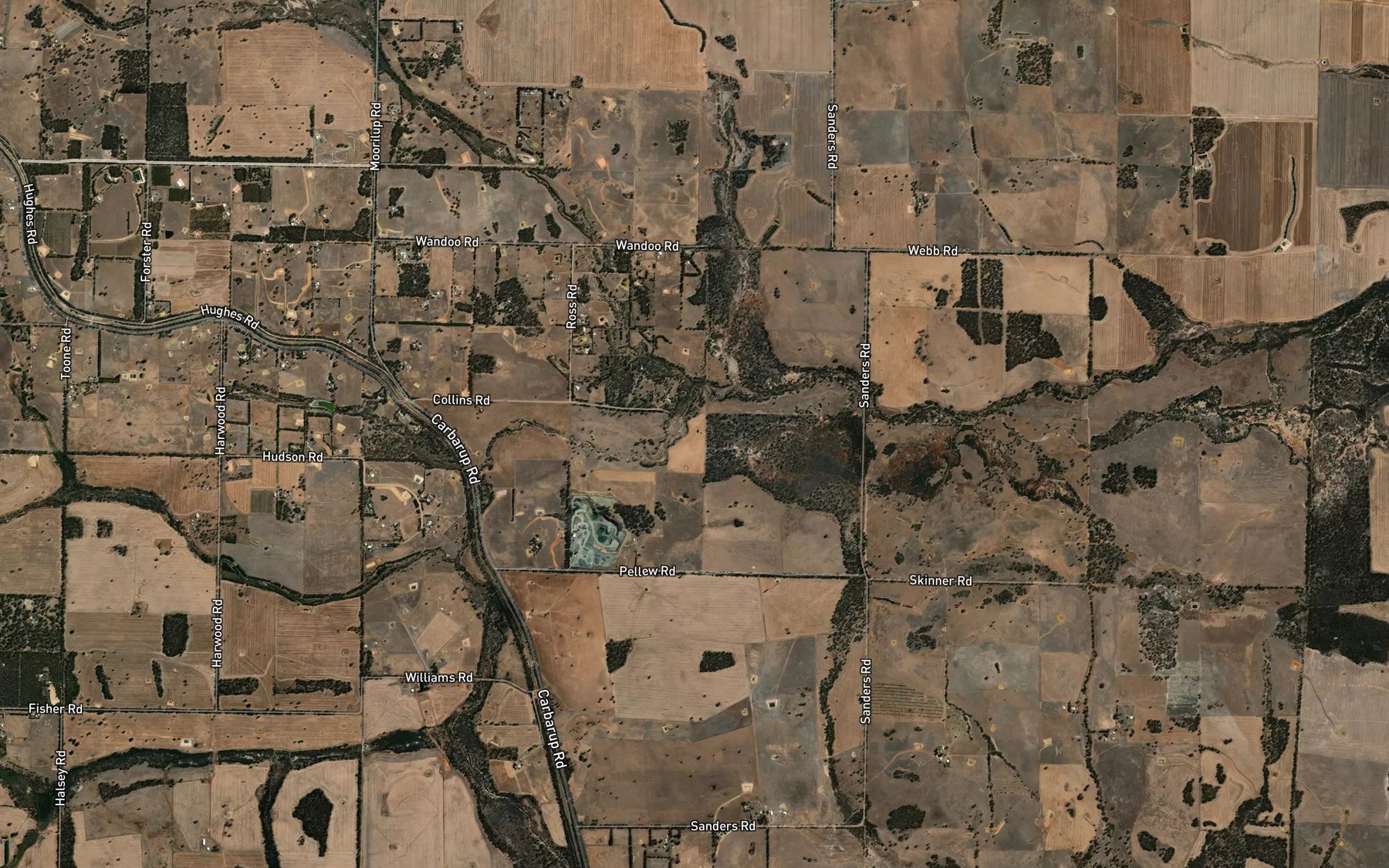 Satellite map of the Deadman Gully