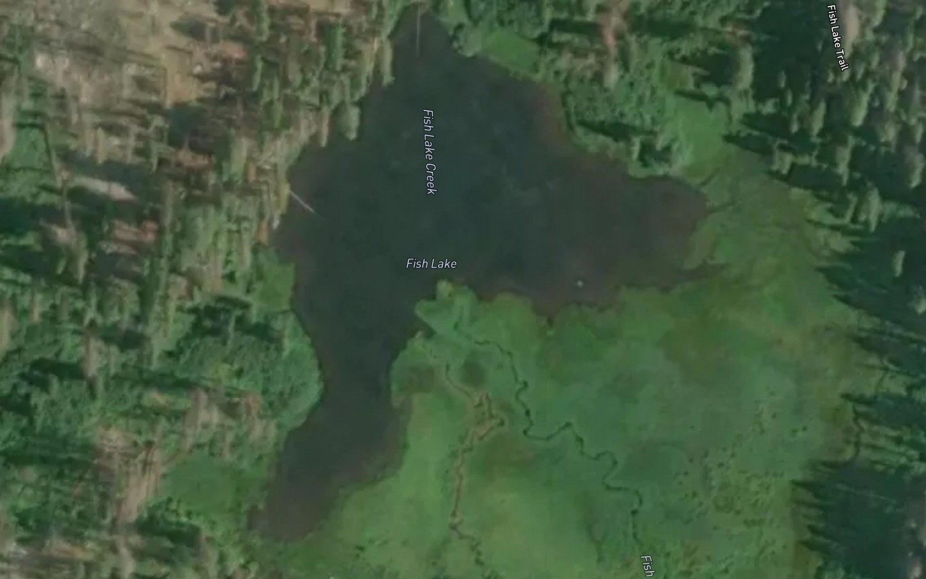 Satellite map of the Fish Lake