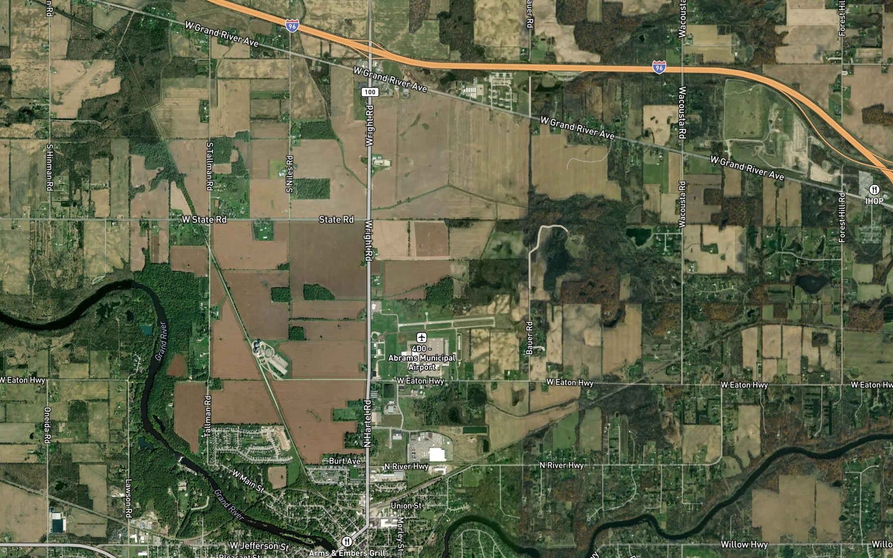 Satellite map of the Reed Drain