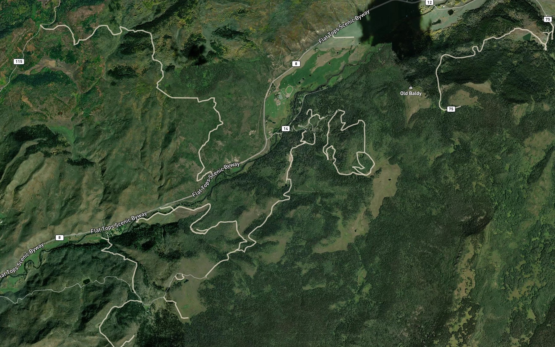 Satellite map of the Crooks Creek