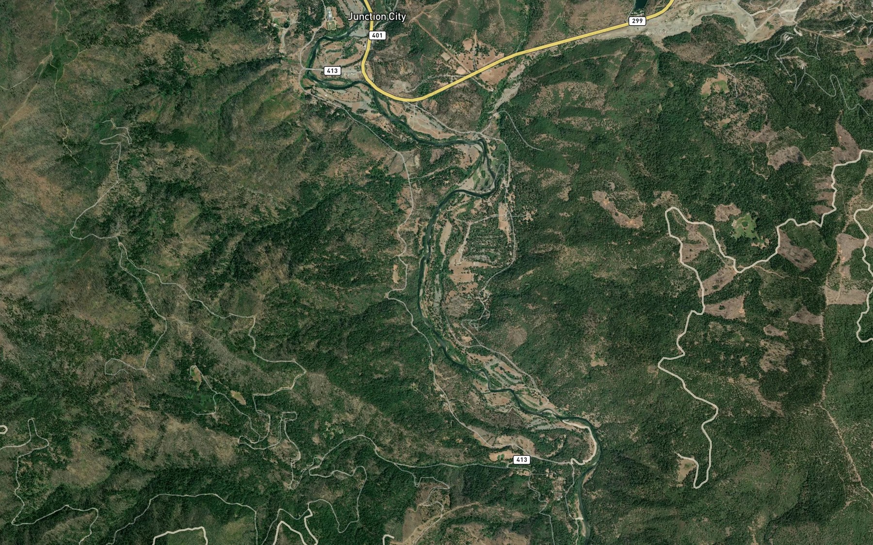 Satellite map of the Sheridan Creek