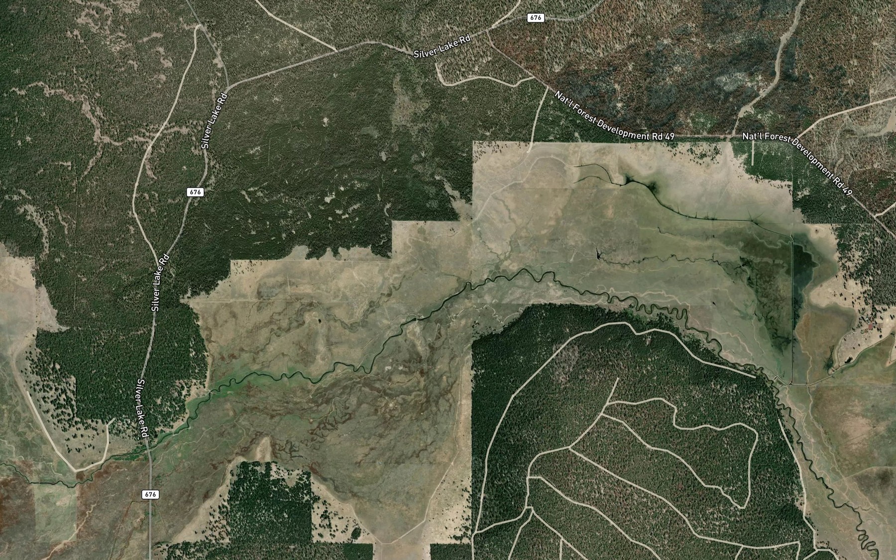 Satellite map of the Jack Creek