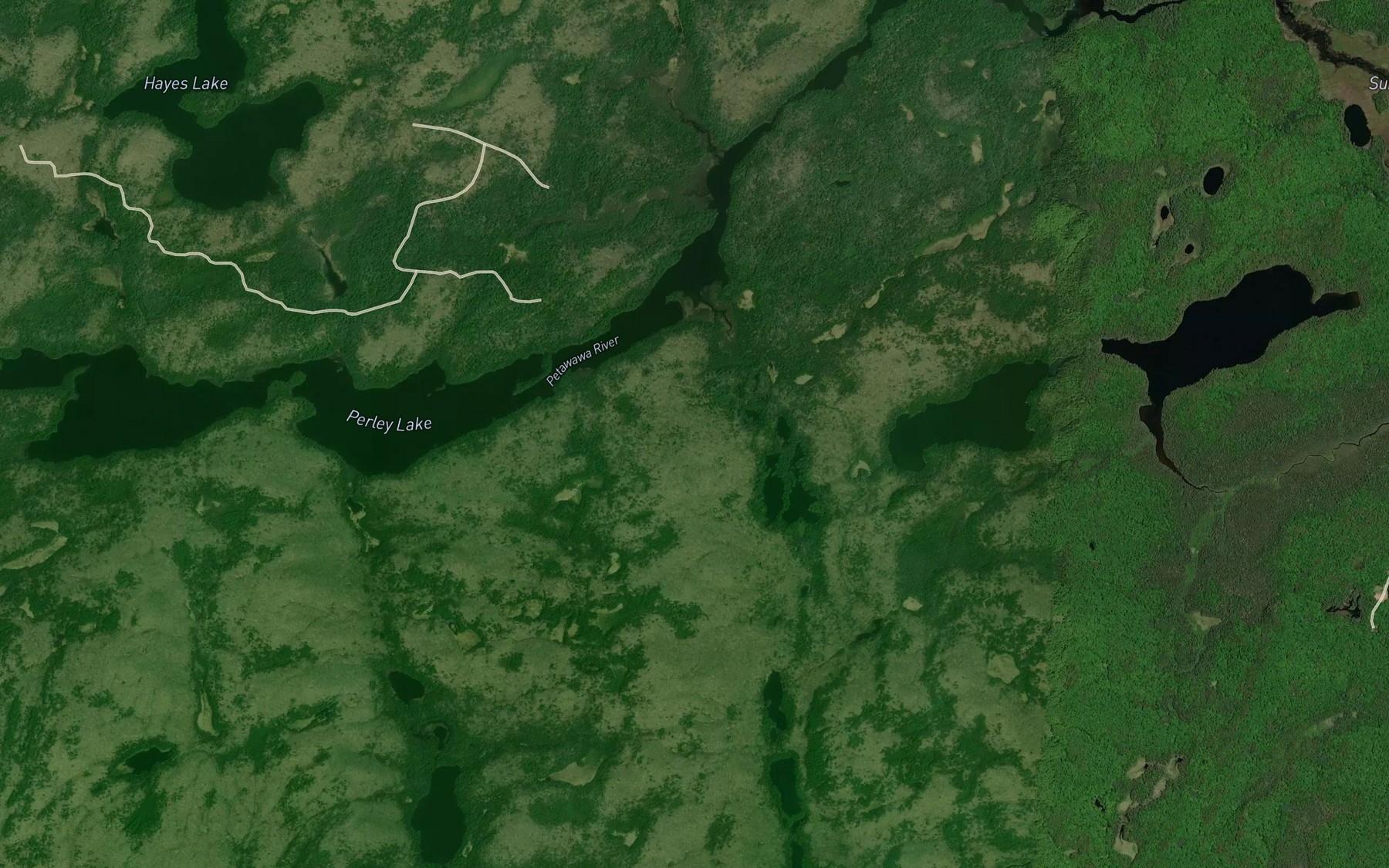 Satellite map of the Pugwa Creek