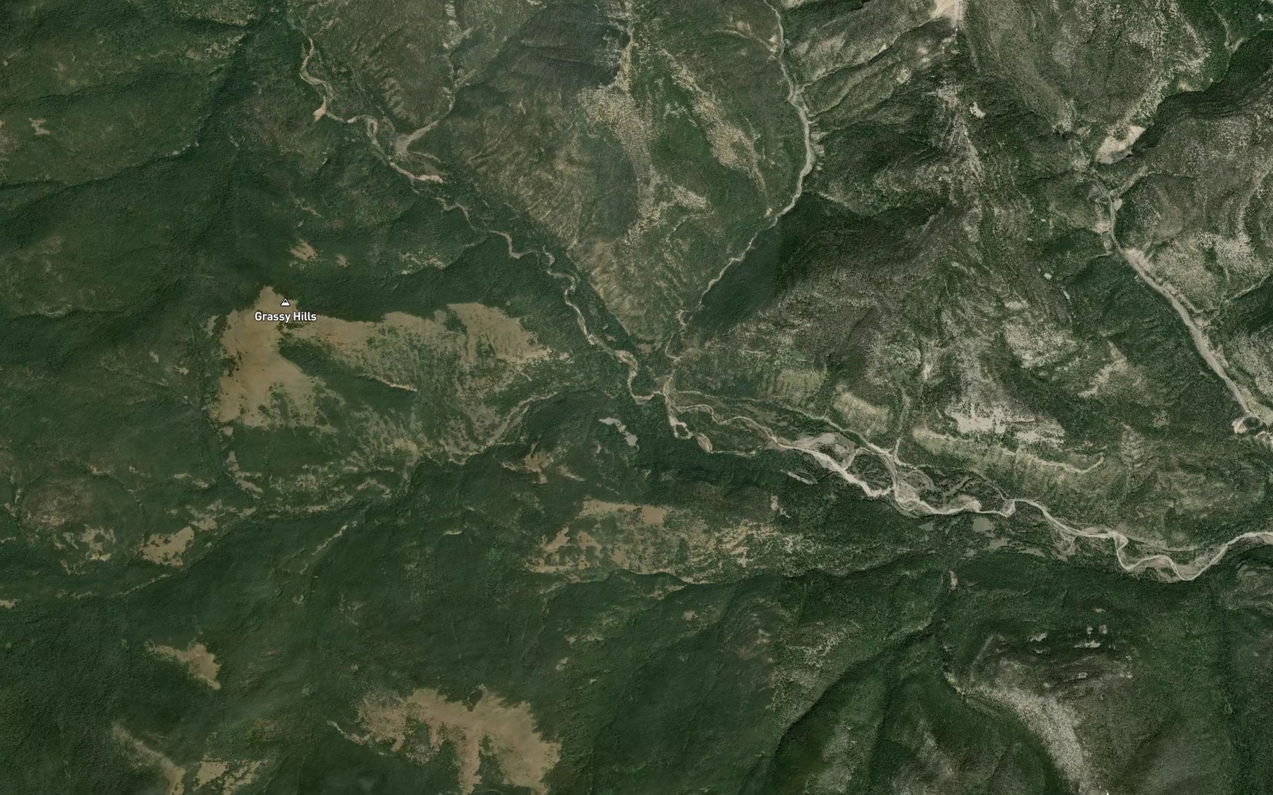 Satellite map of the Whitetail Creek
