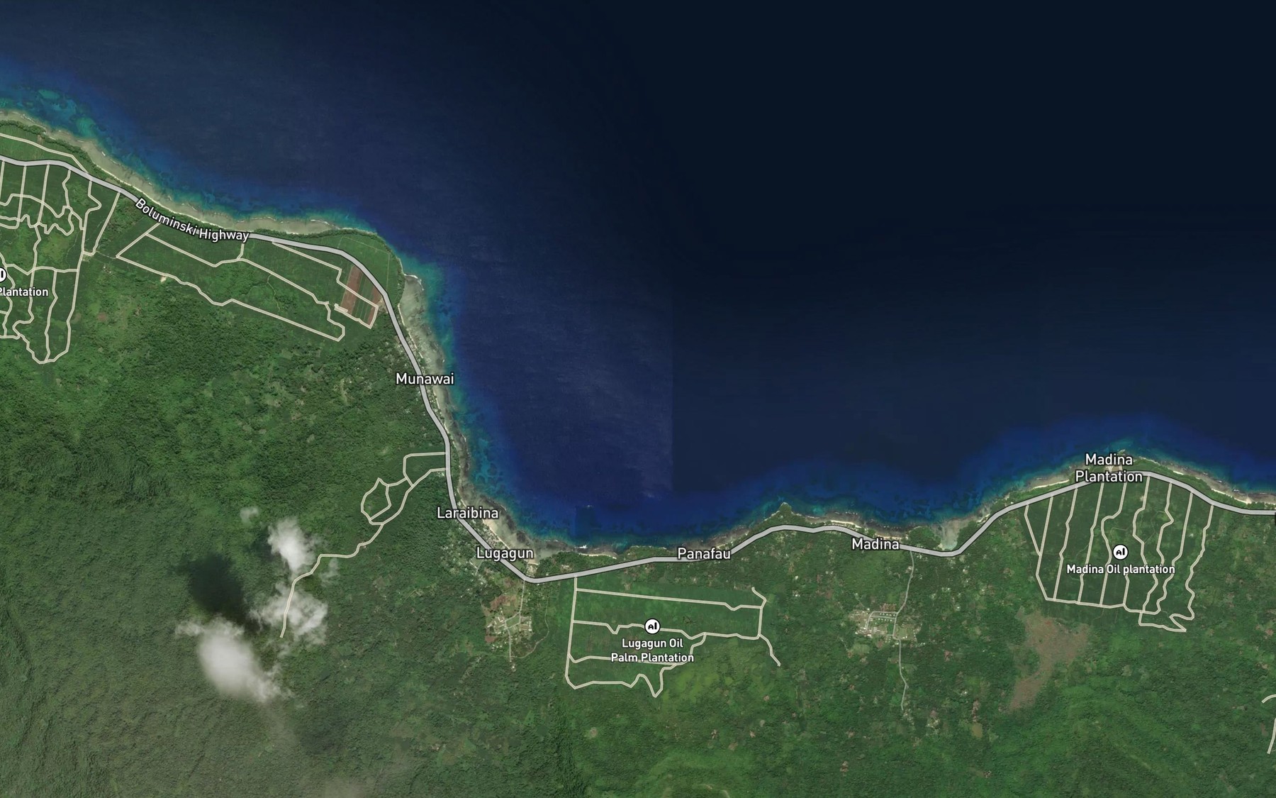 Satellite map of the Logagon Bay