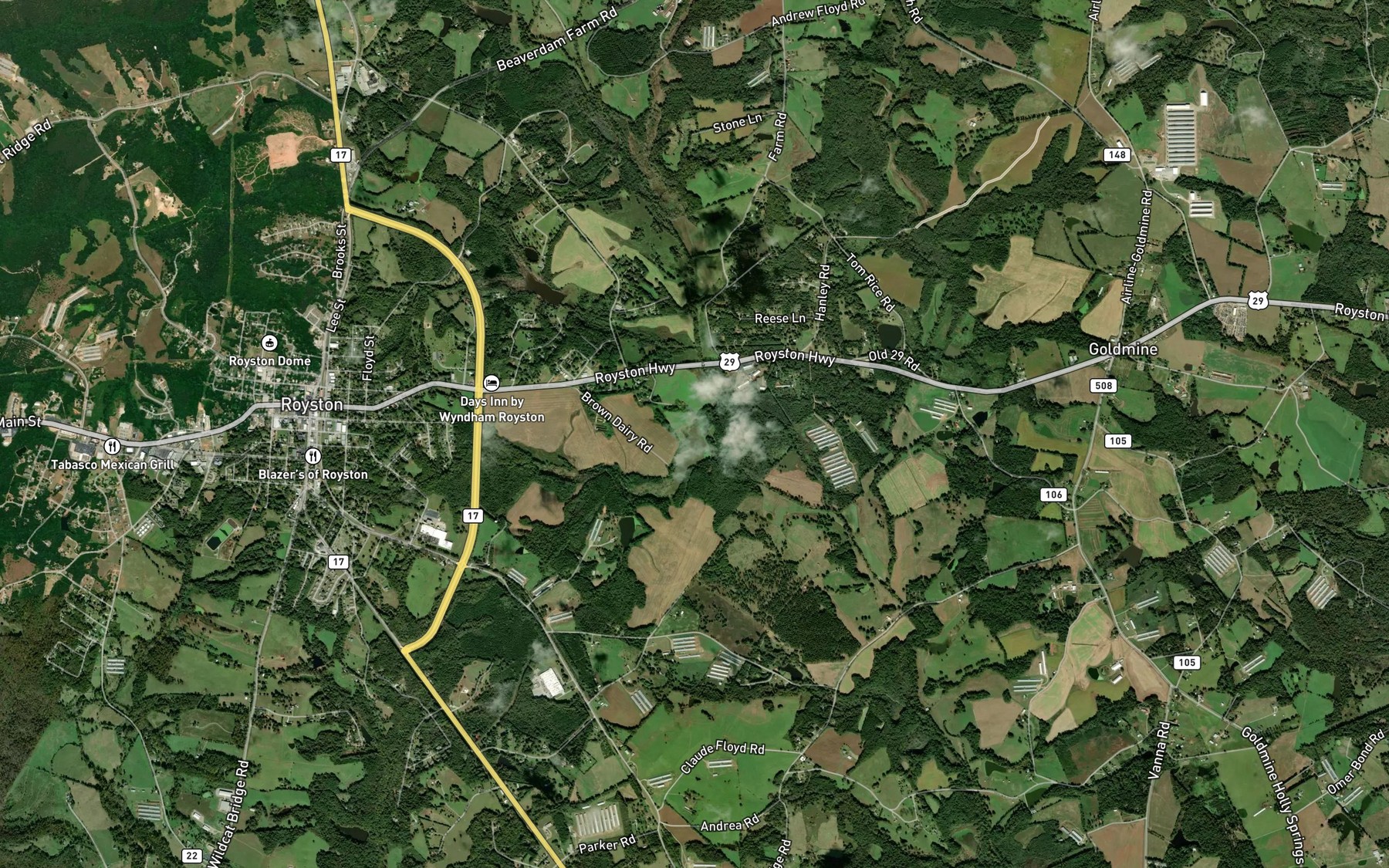 Satellite map of the Reservoir Six