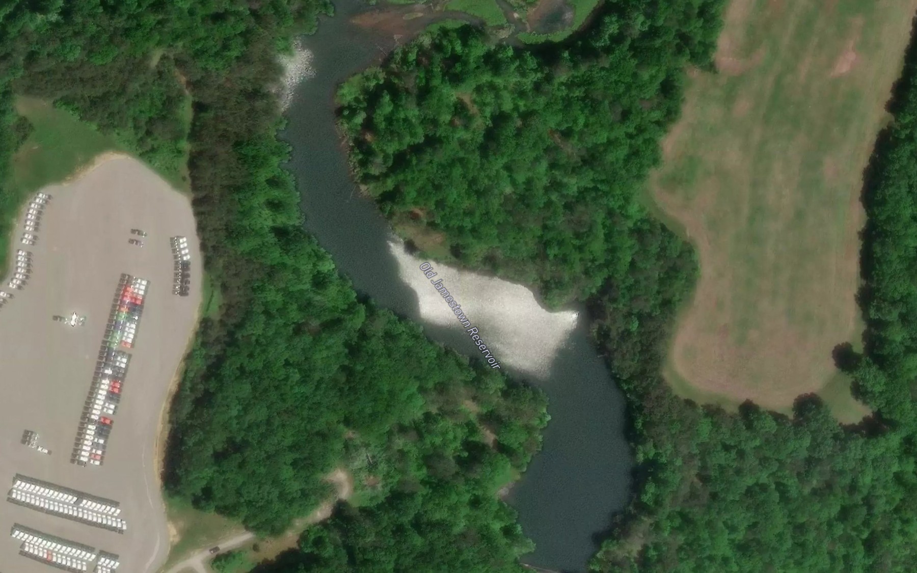 Satellite map of the Old Jamestown Reservoir
