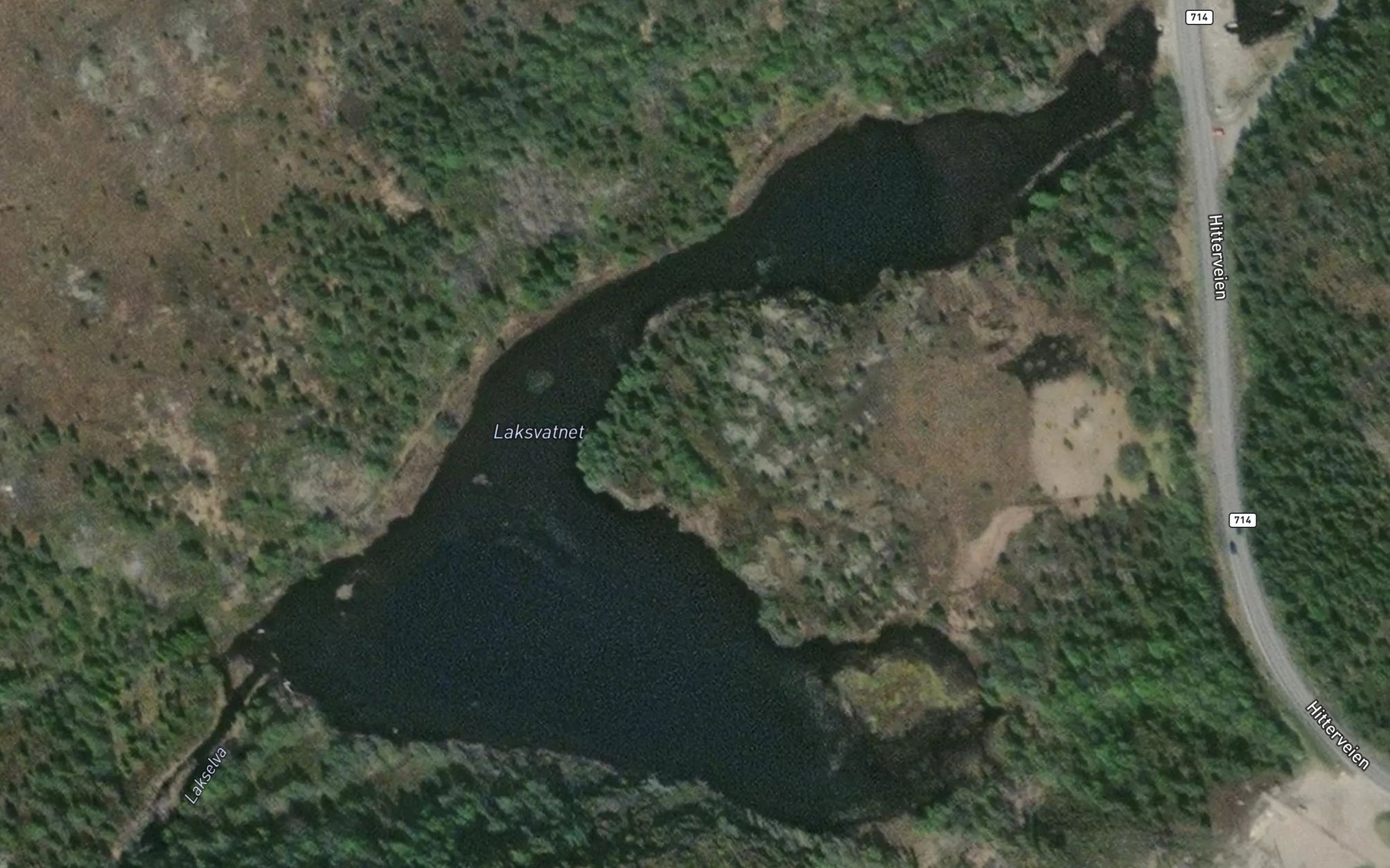 Satellite map of the Laksvatnet