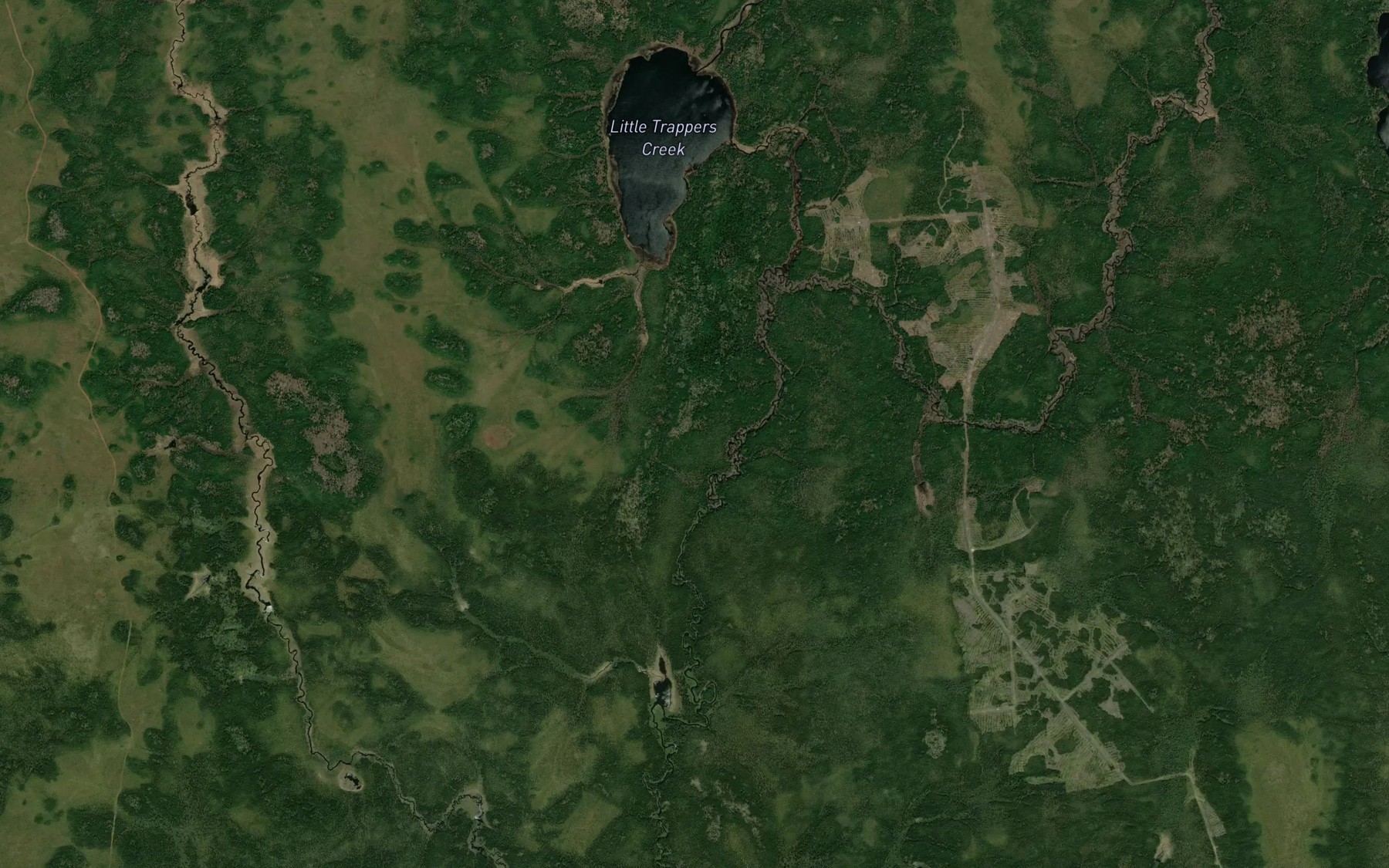 Satellite map of the Little Trappers Creek
