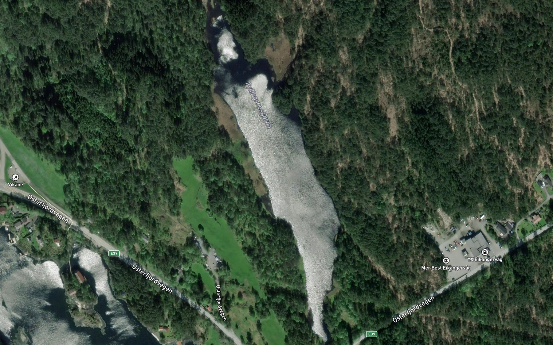 Satellite map of the Tjorni