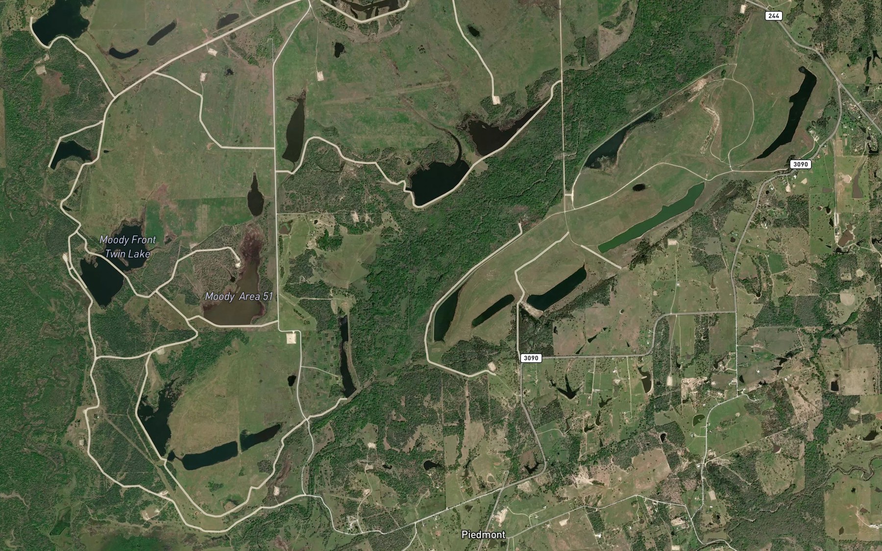Satellite map of the Blue Lake