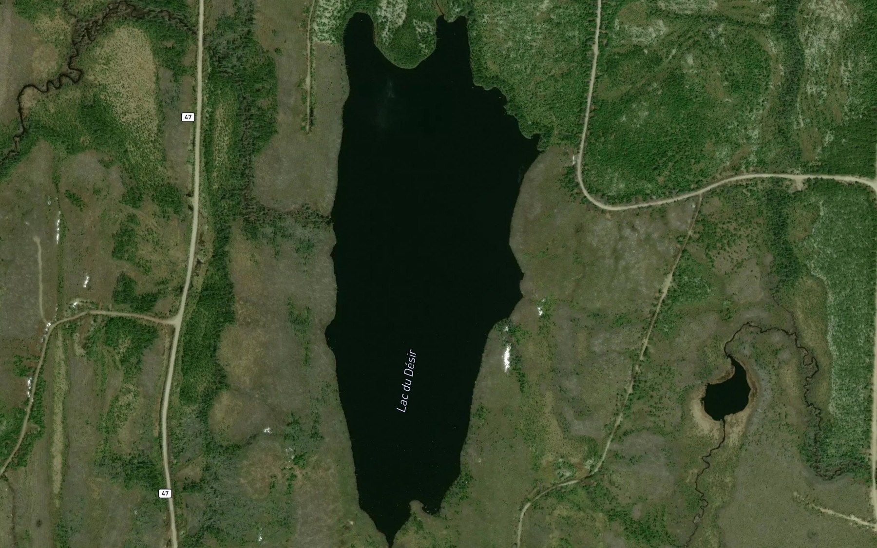 Satellite map of the Lac du Desir
