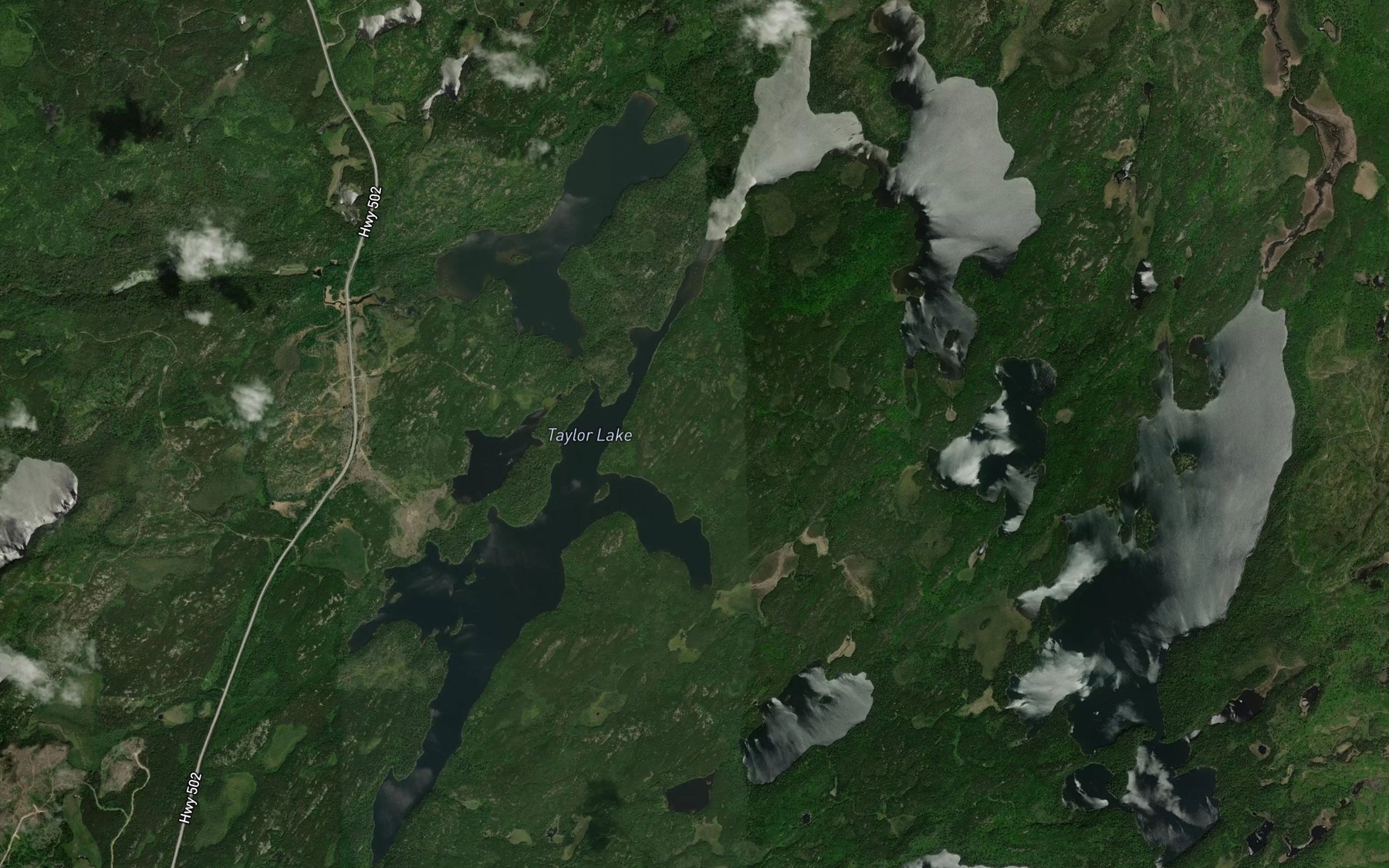 Satellite map of the Taylor Lake