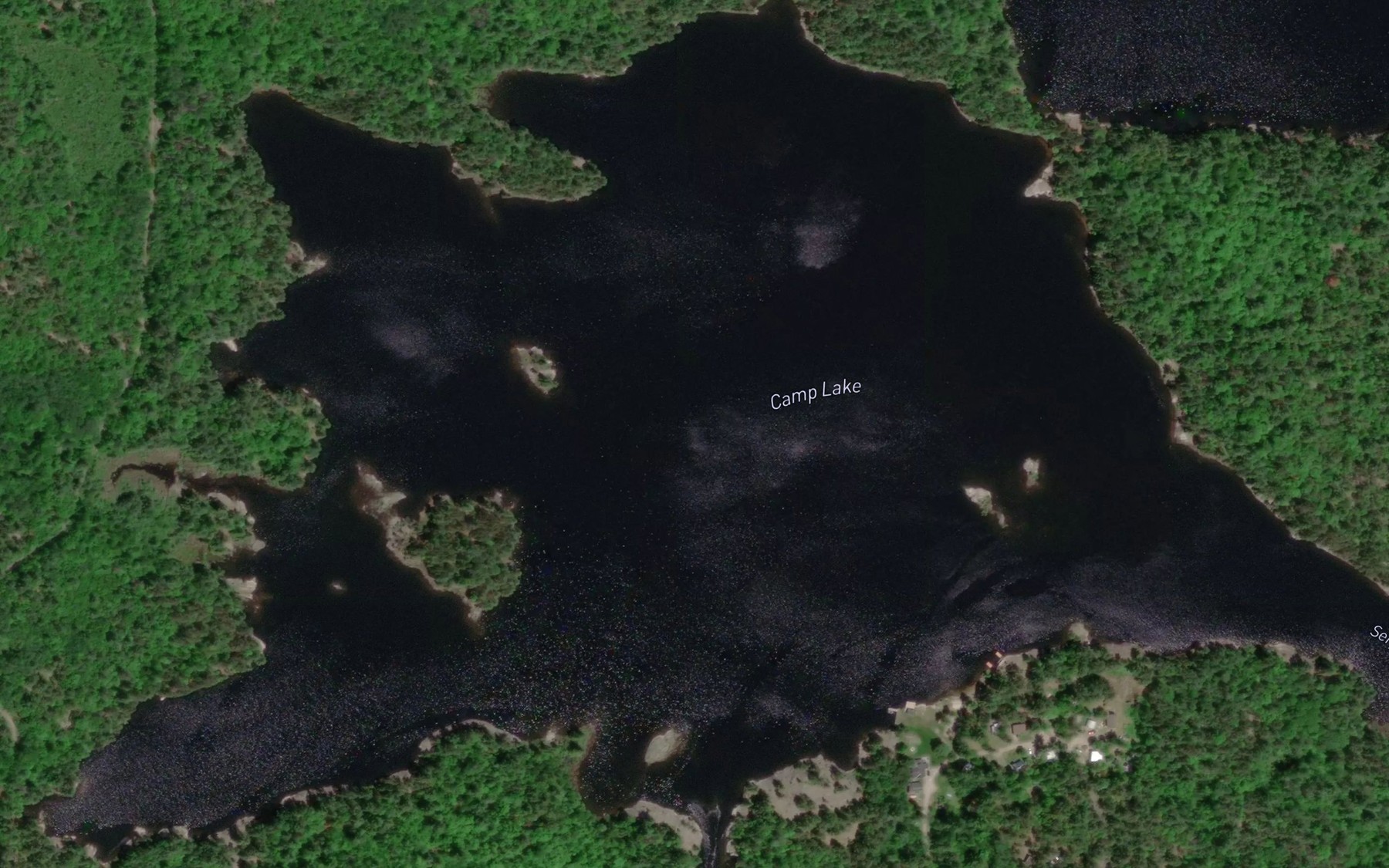 Satellite map of the Camp Lake