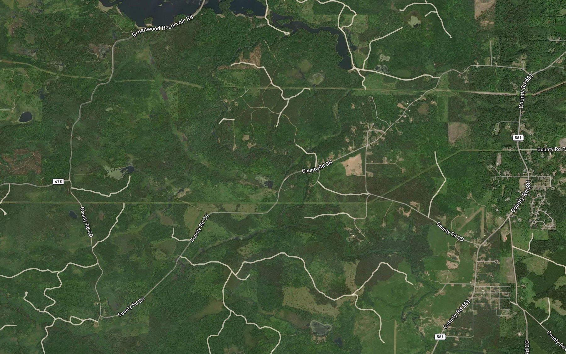 Satellite map of the Bell Creek