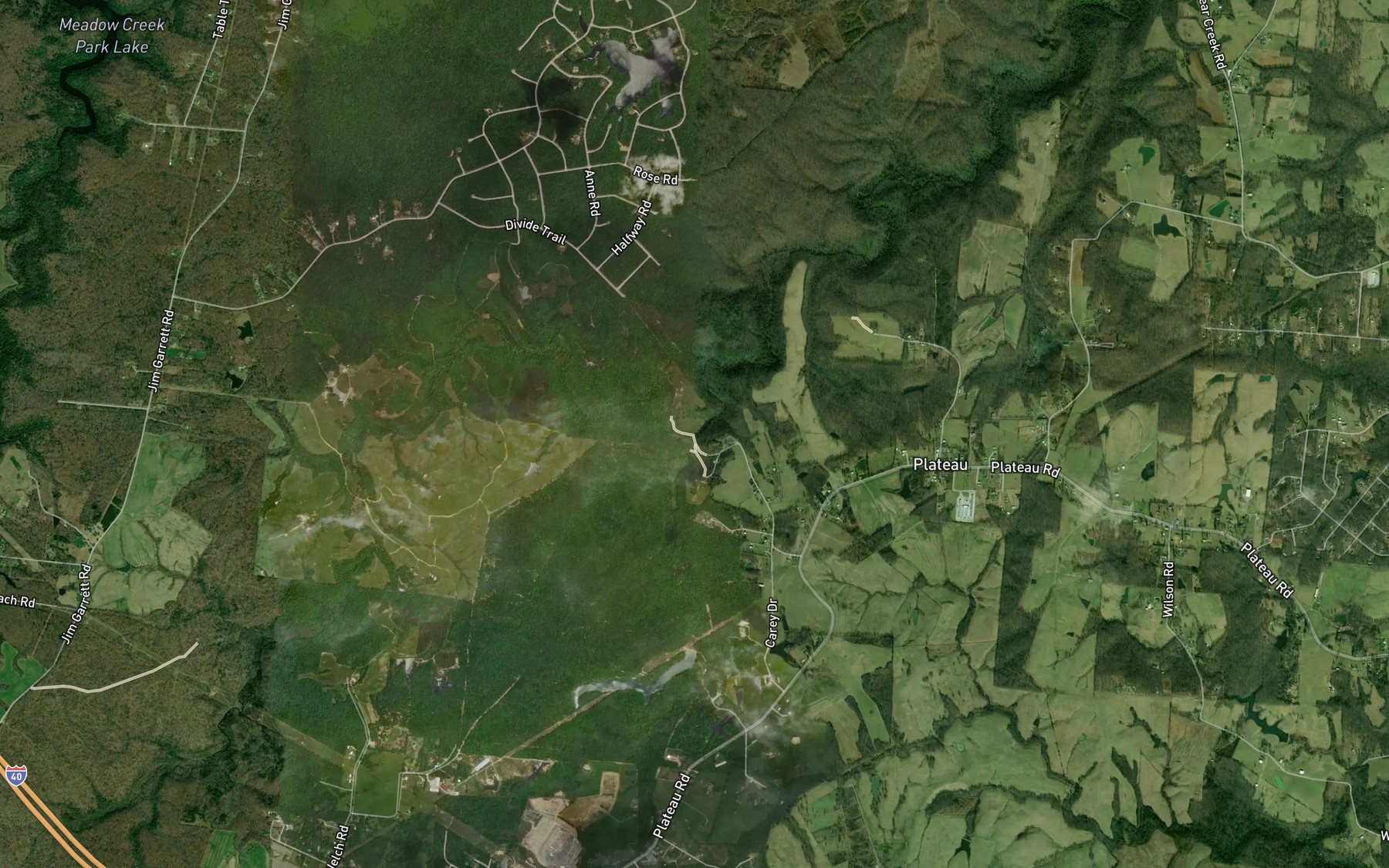 Satellite map of the Panther Creek
