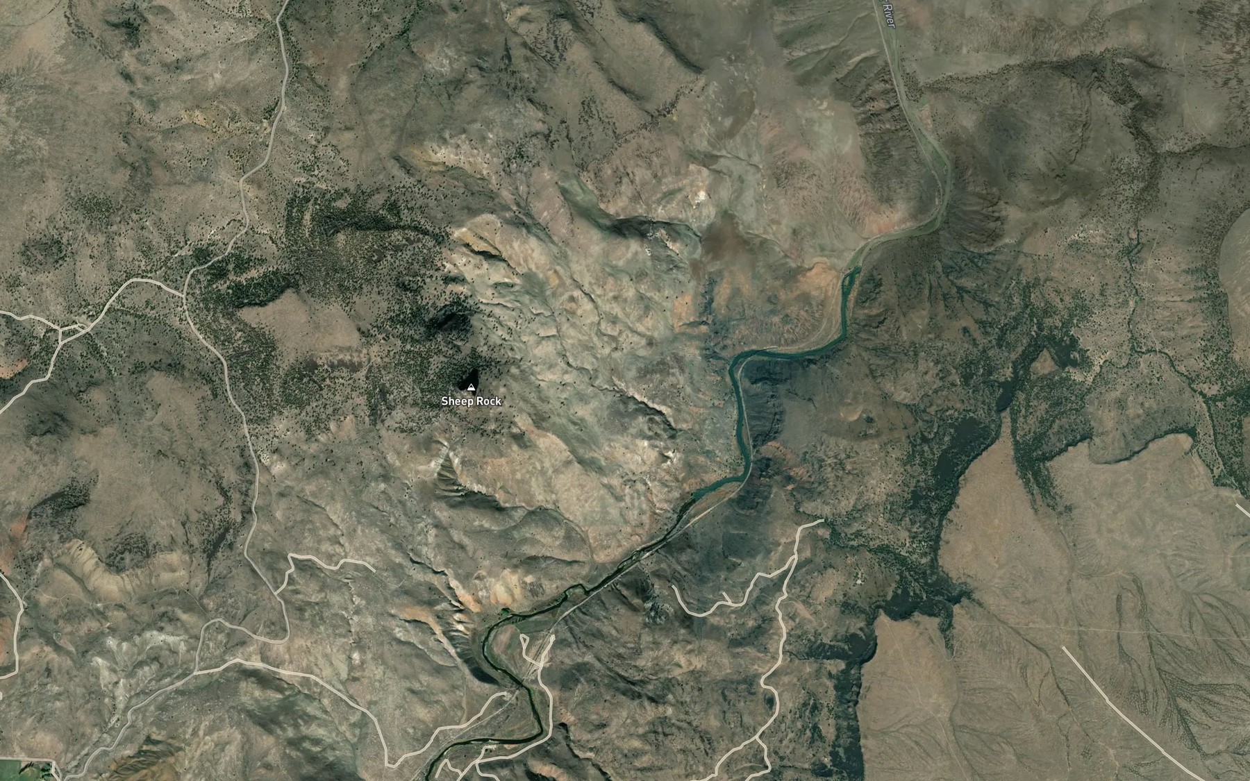 Satellite map of the Sheep Rock Reservoir
