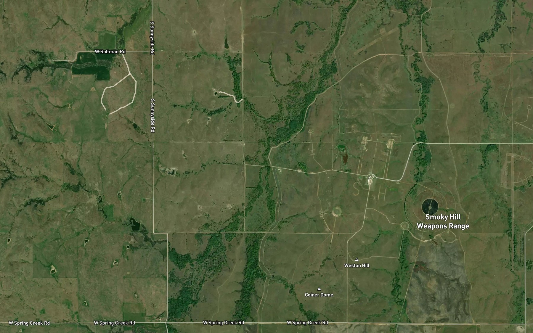 Satellite map of the Castle Creek