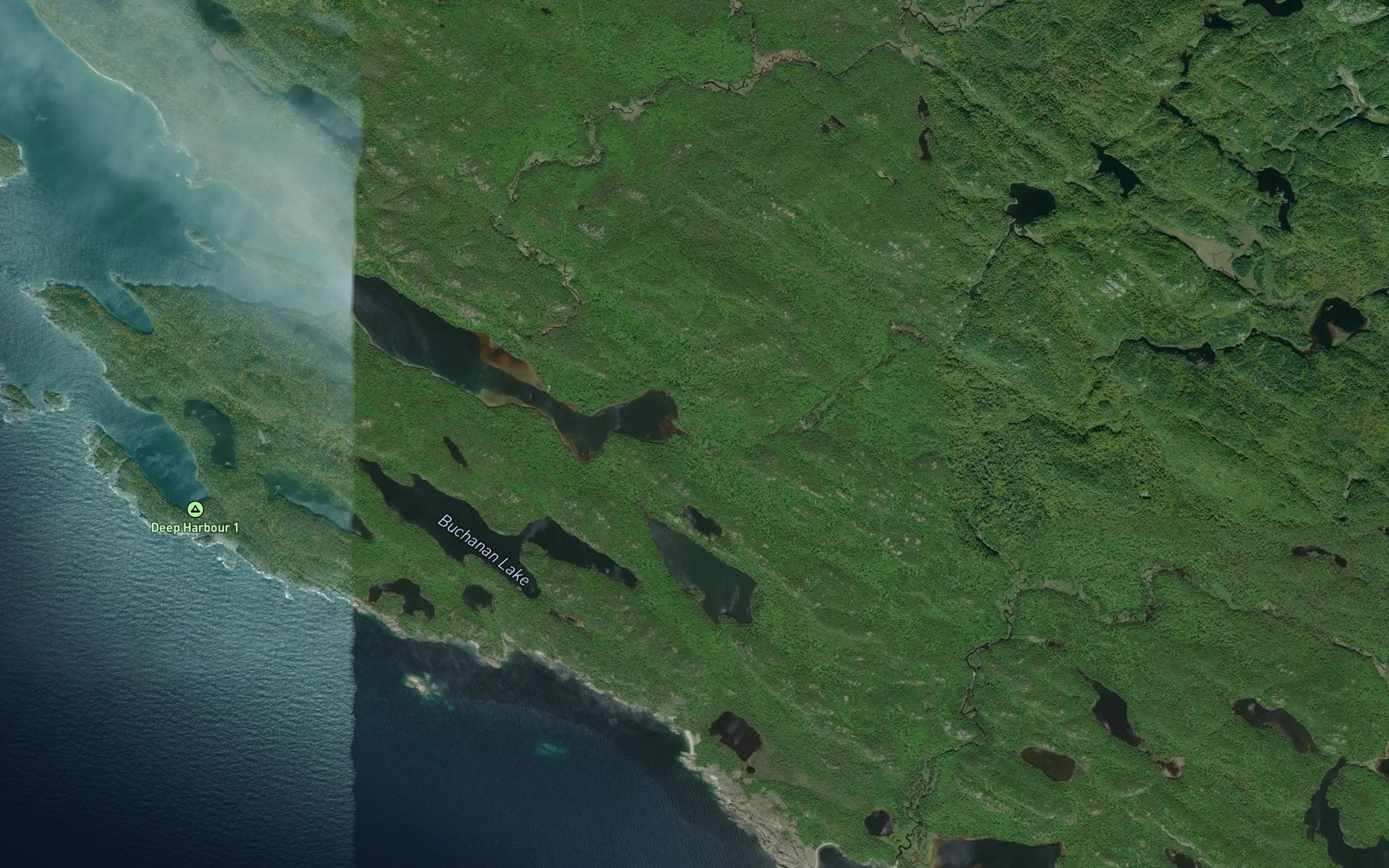 Satellite map of the Holly Creek
