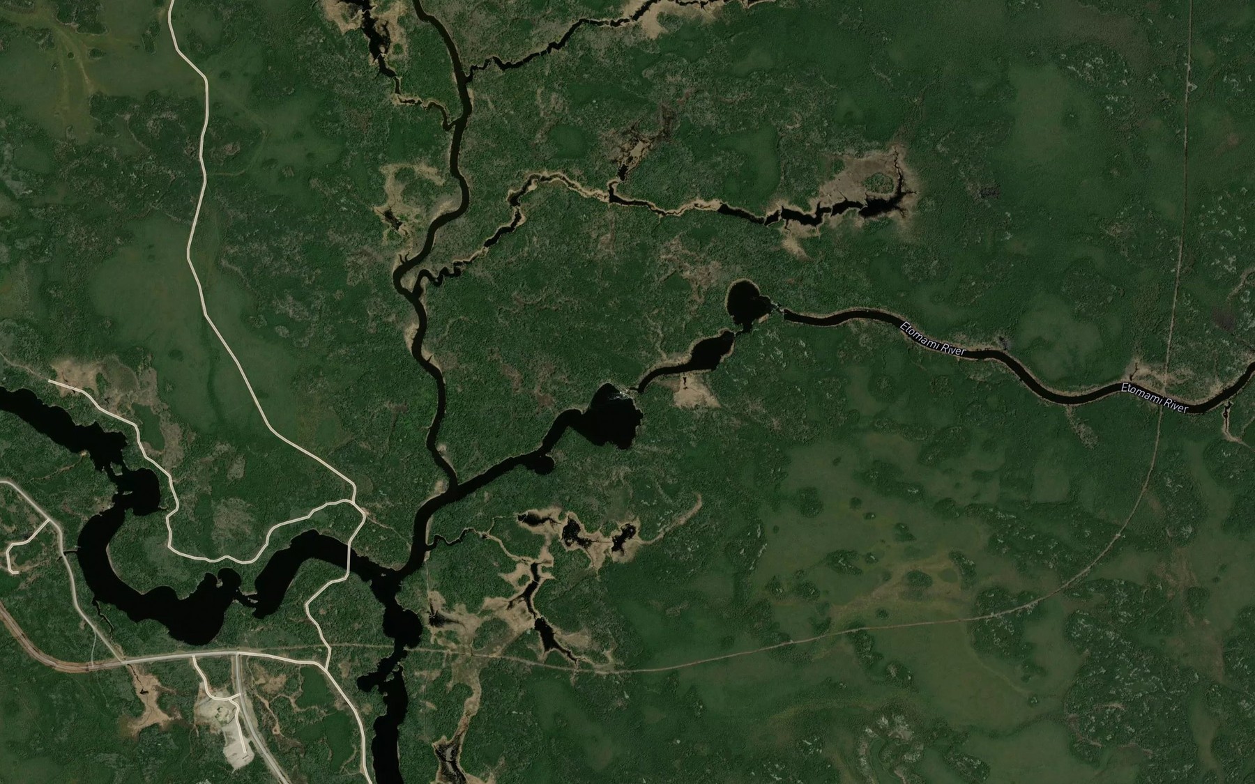 Satellite map of the Onakamees Rapids