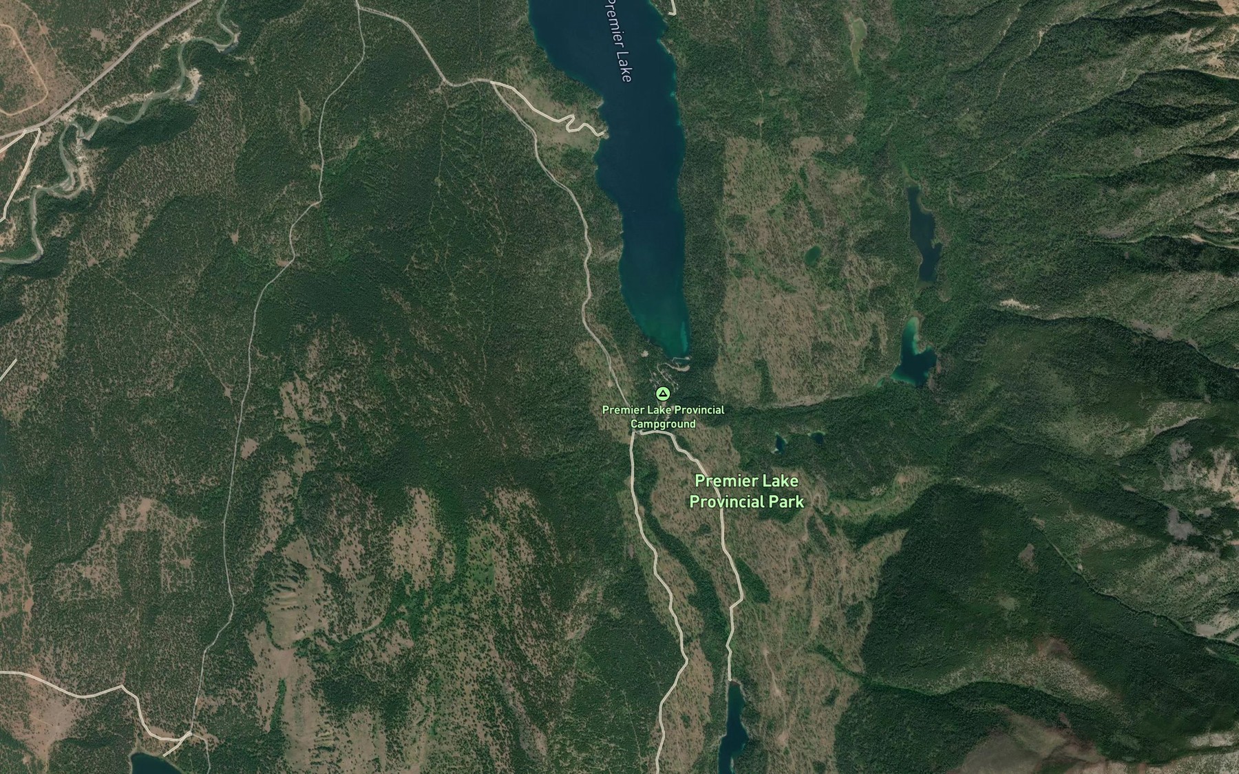 Satellite map of the Staples Creek