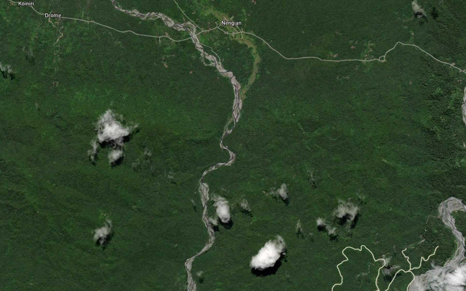Satellite map of the Wari Creek