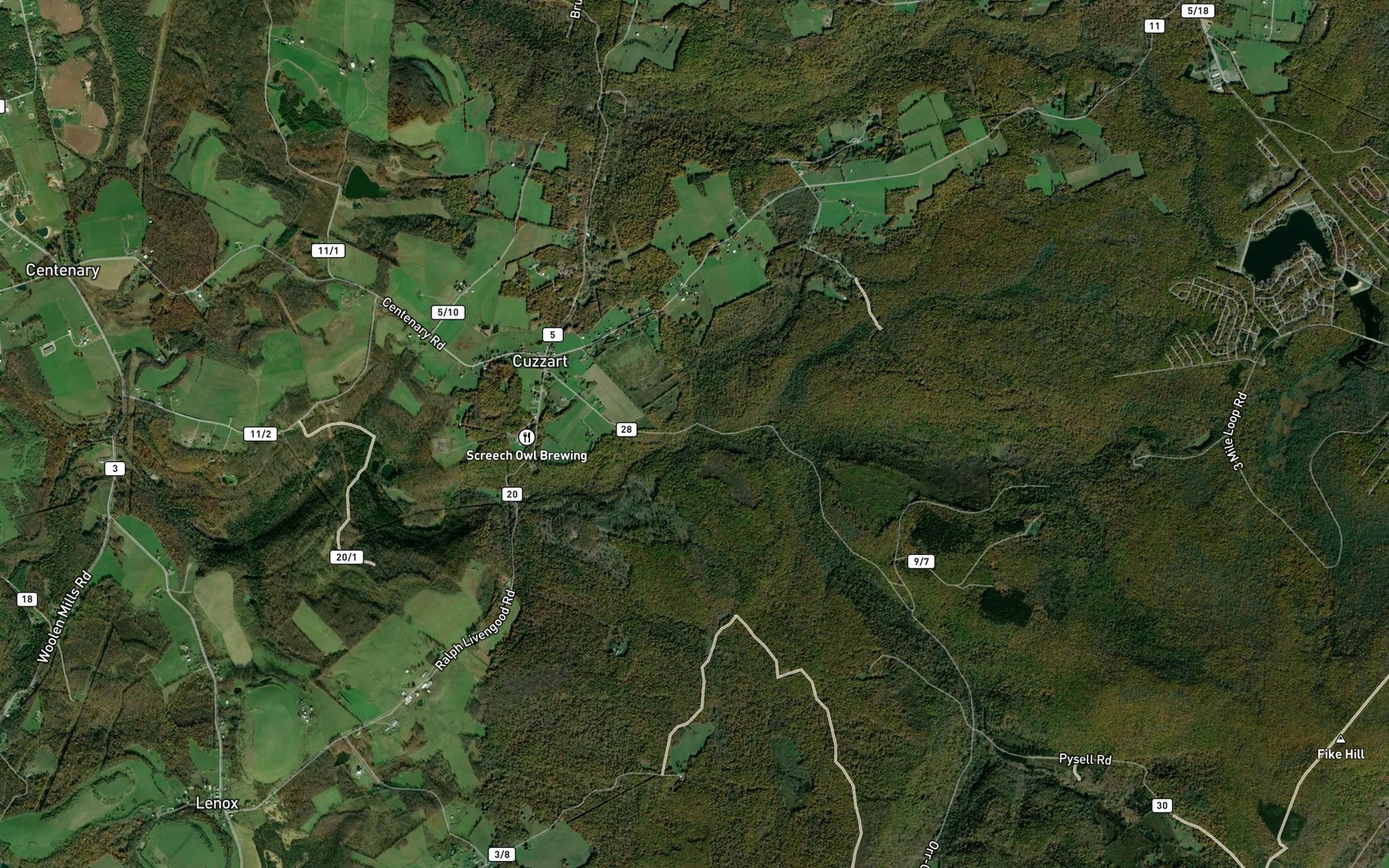 Satellite map of the Jump Rock Run